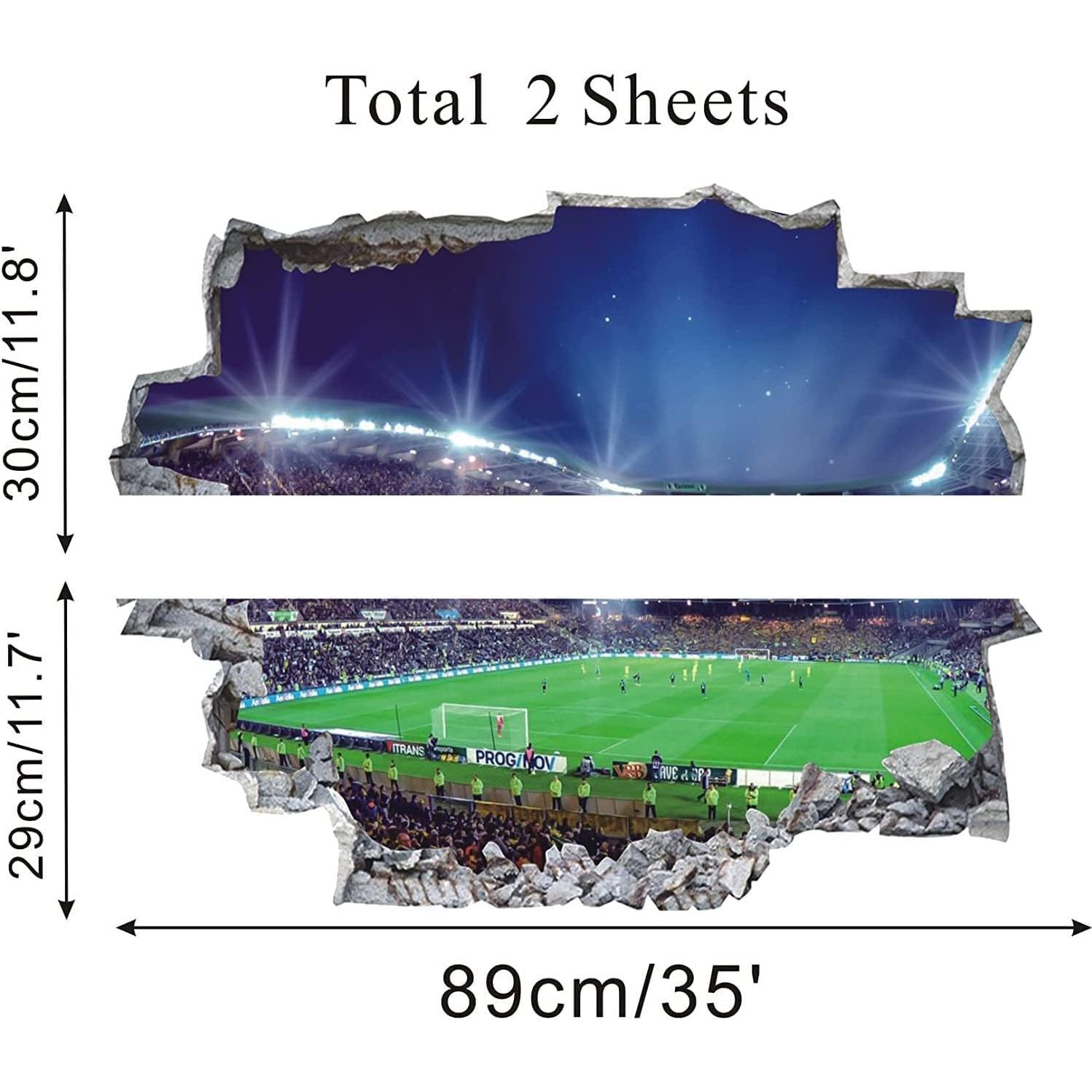 Pegatina de Pared 3D IARTTOP Estadio de Fútbol para Niños