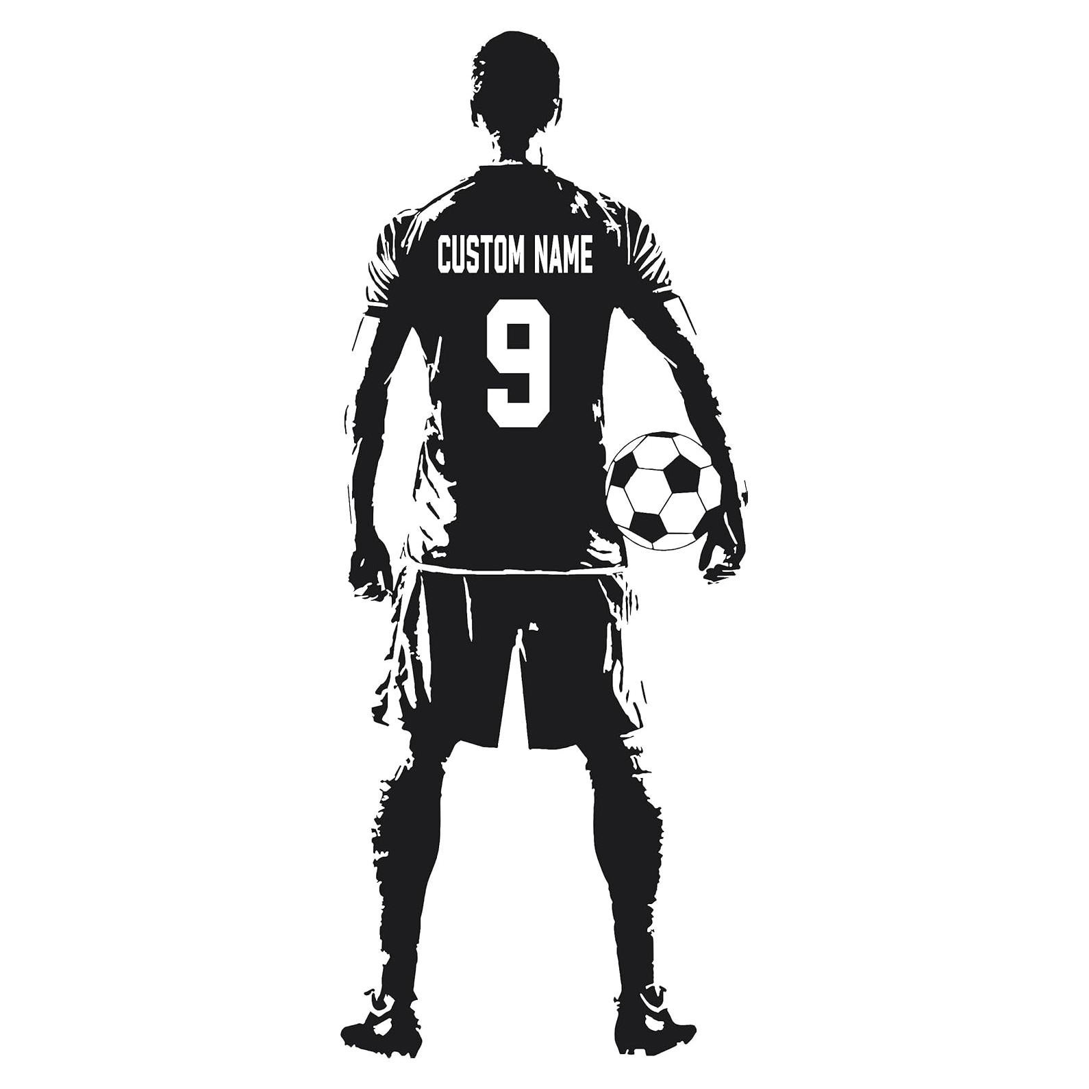 Calcomanía de Vinilo Personalizada The Decal Hub - Fútbol 30.48x73.66 cm