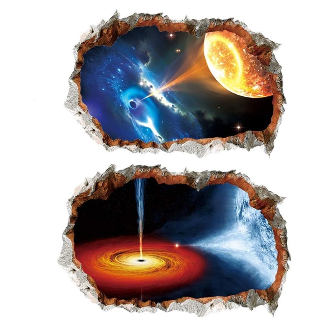 Pegatinas de Pared 3D Removibles AM AMAONM Espacio 2 Pcs