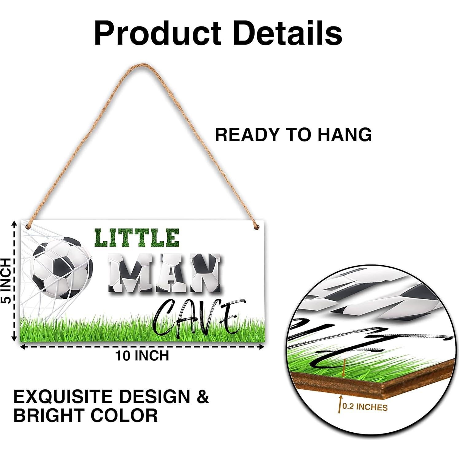 Cartel de Madera Pequeña Cueva del Hombre para Niños 12.7x25.4cm