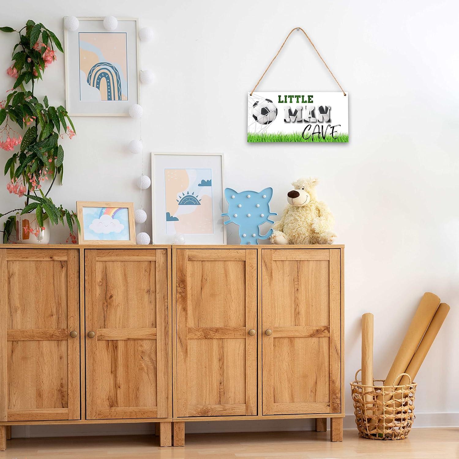 Cartel de Madera Pequeña Cueva del Hombre para Niños 12.7x25.4cm