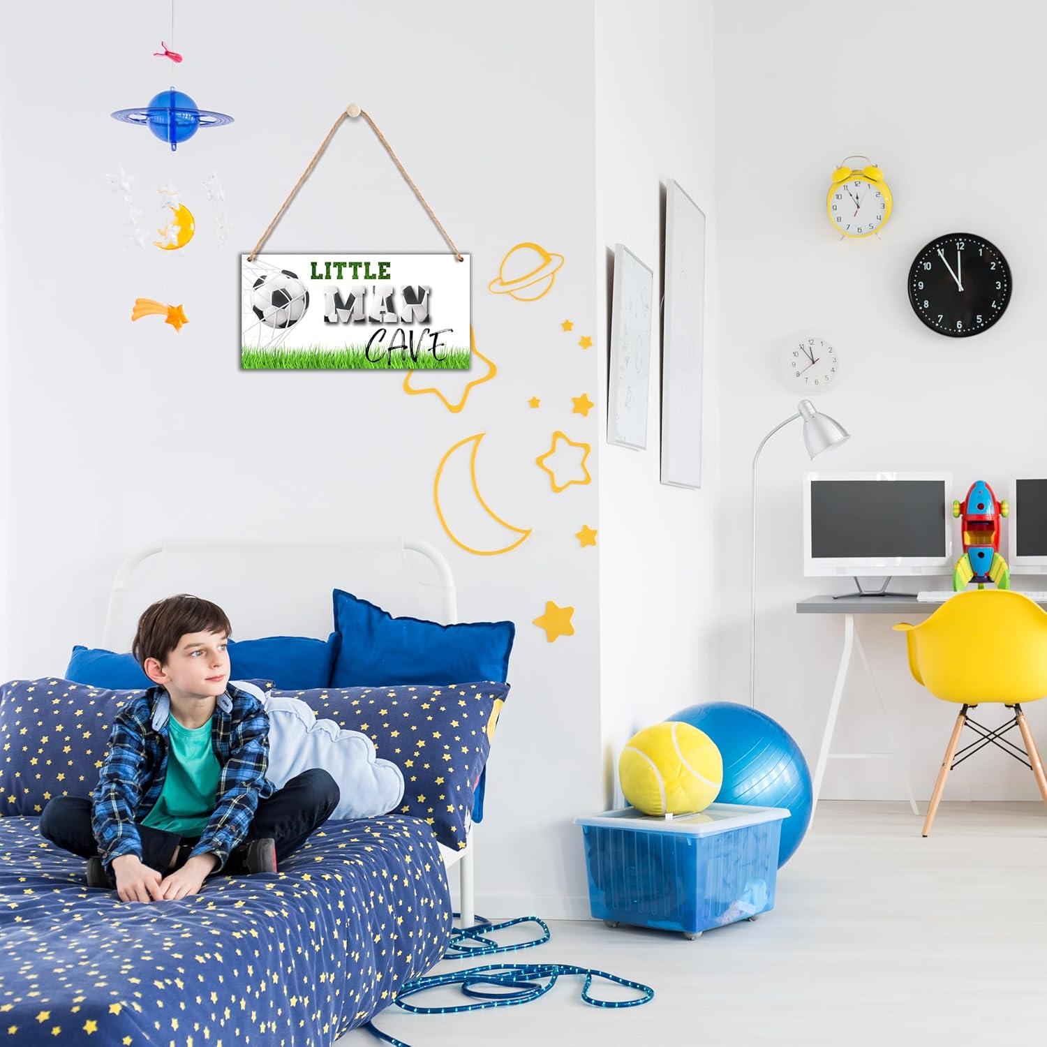 Cartel de Madera Pequeña Cueva del Hombre para Niños 12.7x25.4cm