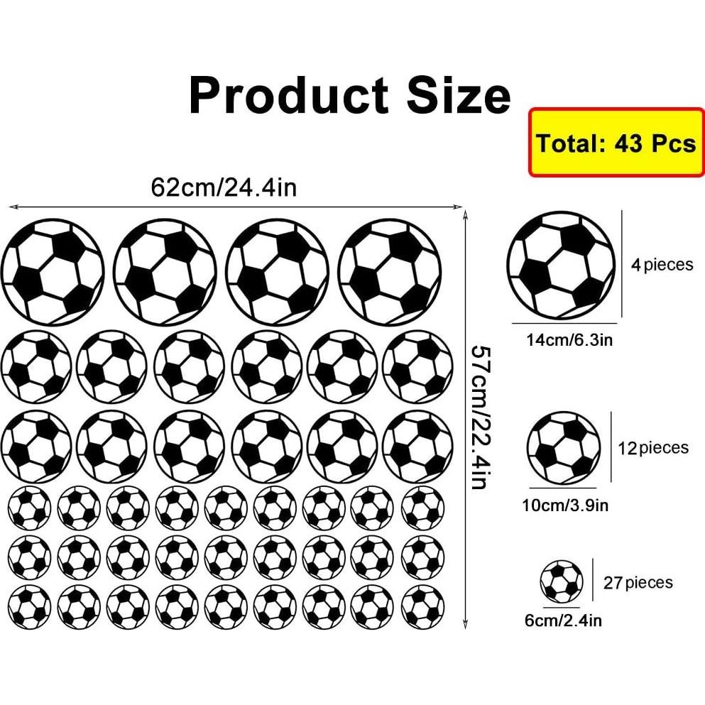 Calcomanías de Fútbol SITAKE 43 Pcs Vinilo Impermeable