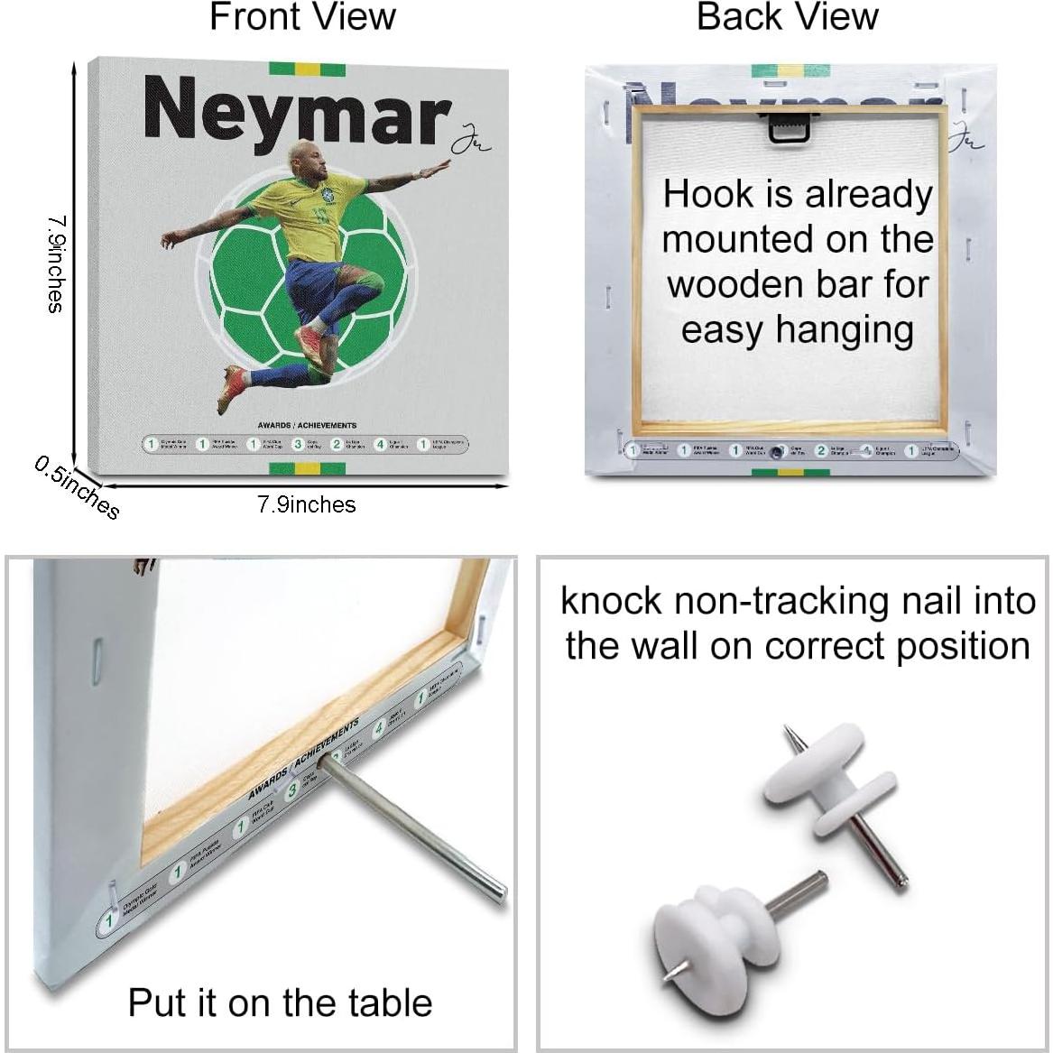 Set de 4 Cuadros en Lienzo Decorativos Fútbol 20x20 cm