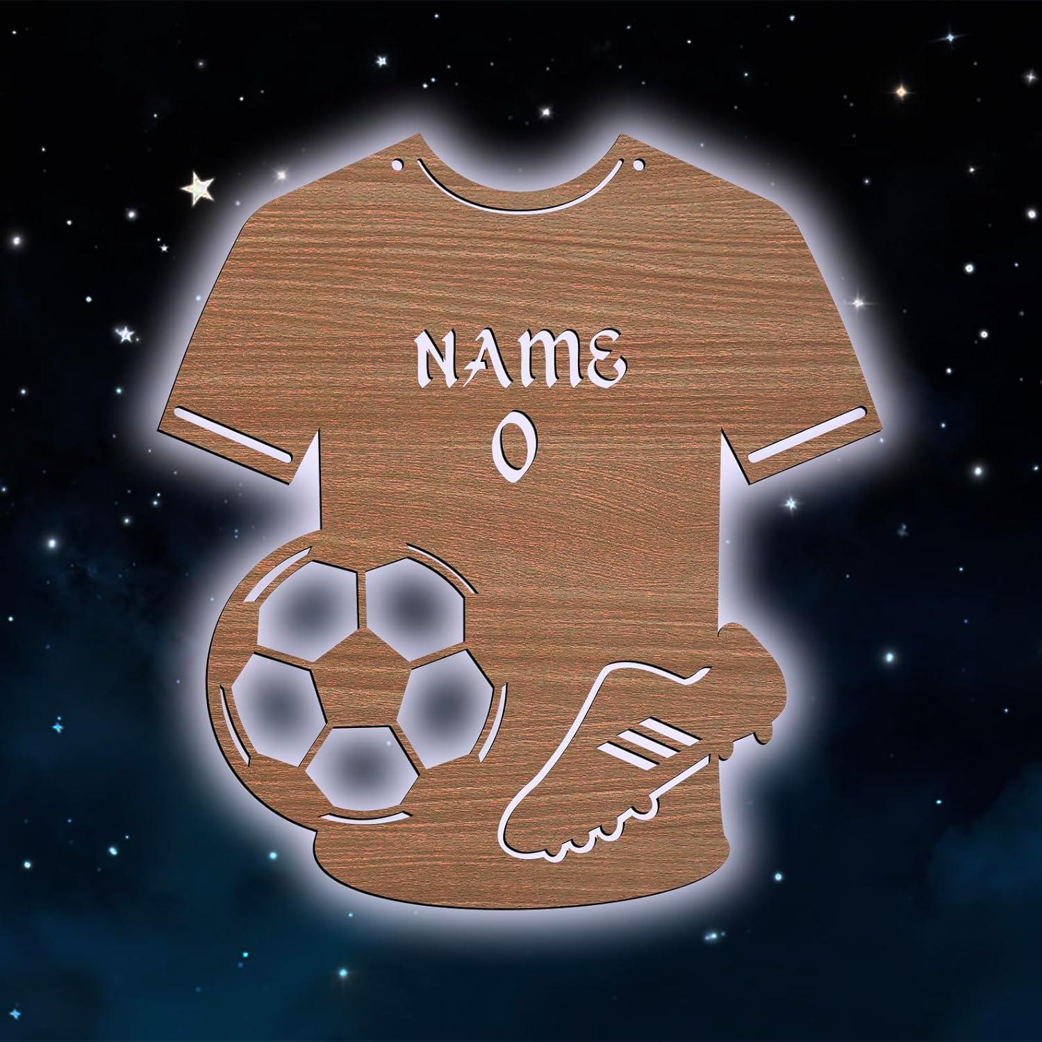 Luz de Pared LED Personalizada de Fútbol Forever - Camiseta con Nombre y Número