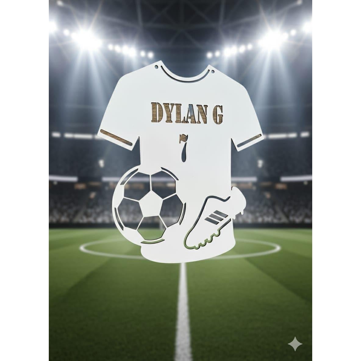 Luz de Pared LED Personalizada de Fútbol Forever - Camiseta con Nombre y Número