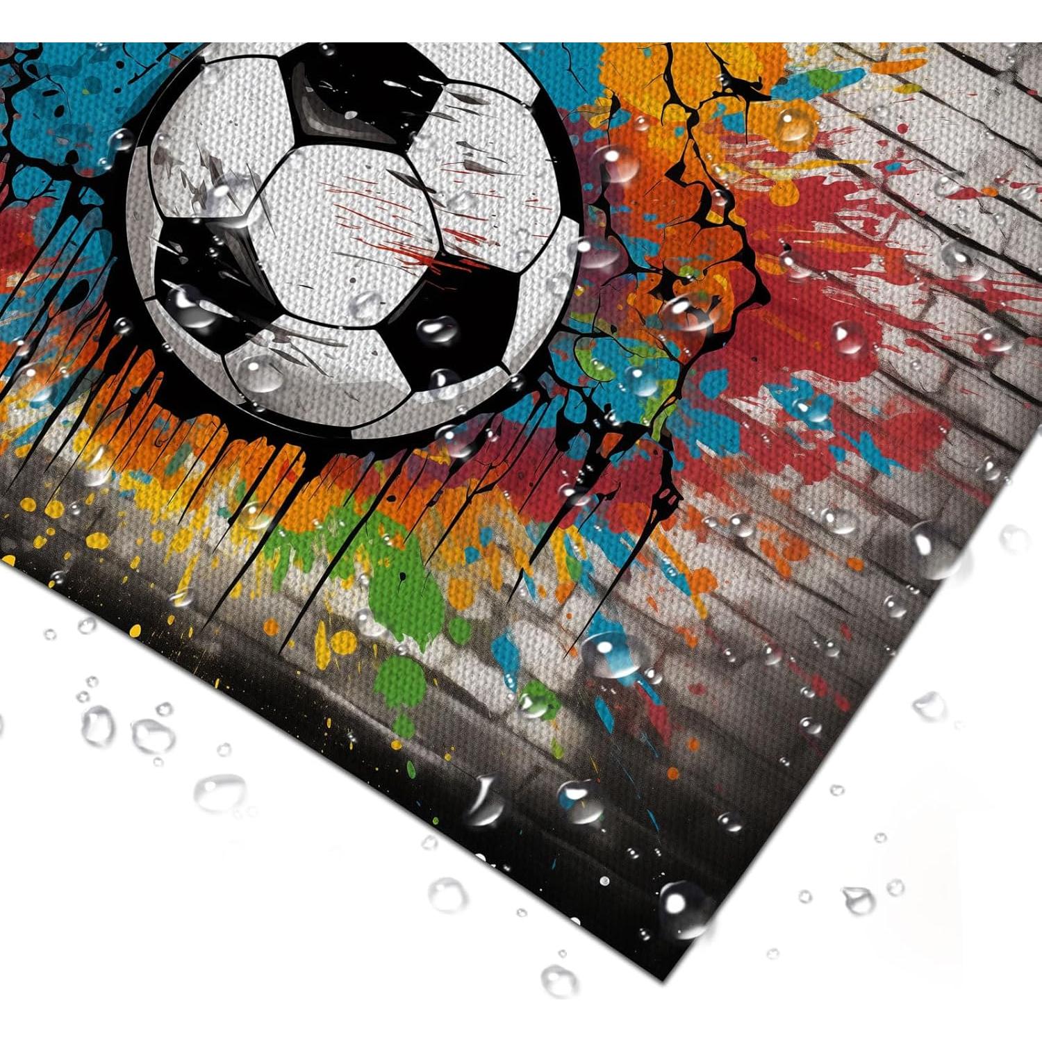 Arte de Pared de Fútbol Typruye Lienzo 40x30cm con Marco