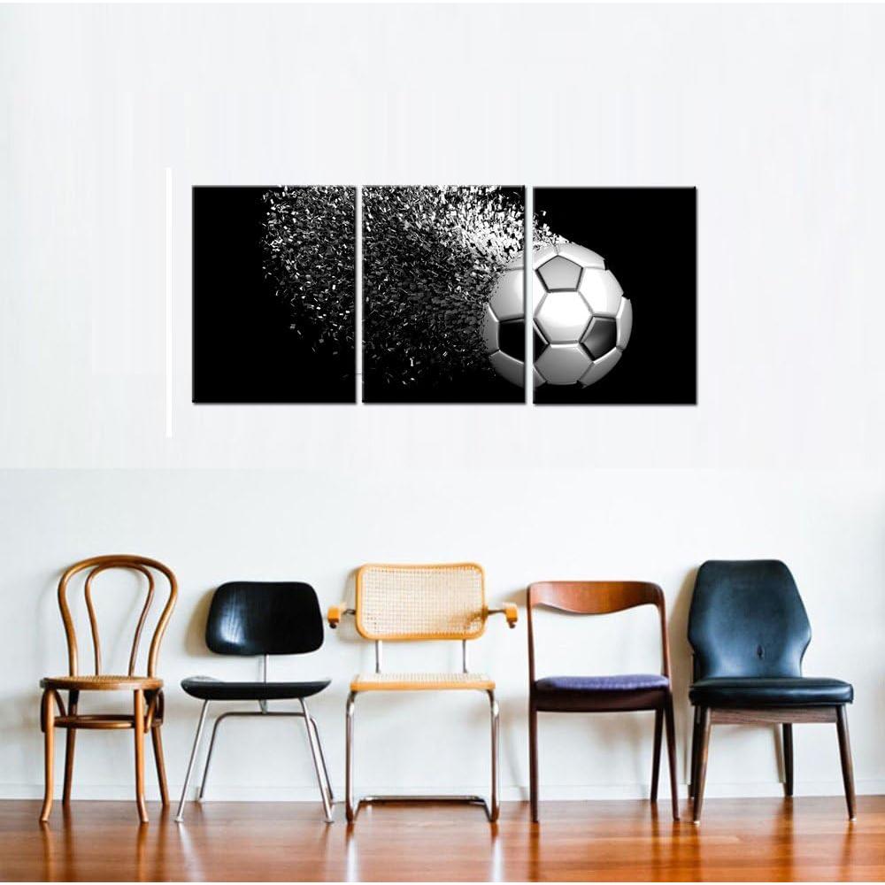Arte de Pared Balones de Fútbol Jingtao 3 Piezas 30x40cm