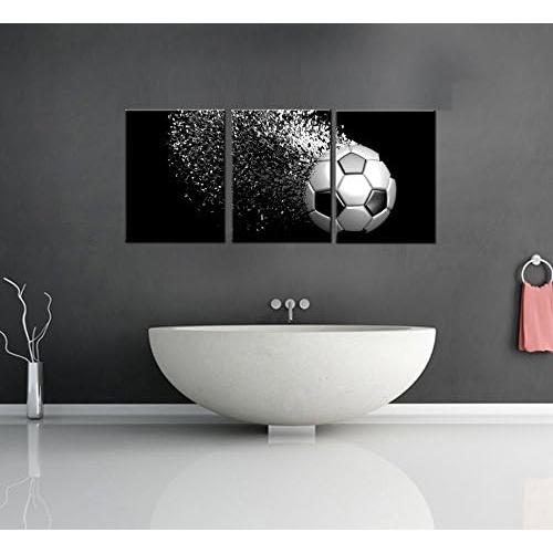 Arte de Pared Balones de Fútbol Jingtao 3 Piezas 30x40cm