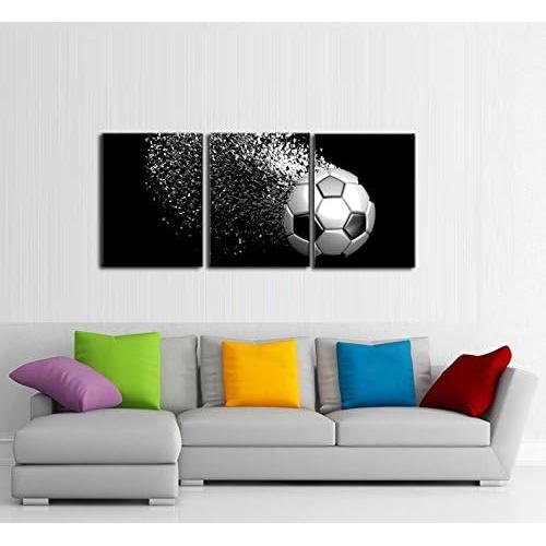 Arte de Pared Balones de Fútbol Jingtao 3 Piezas 30x40cm