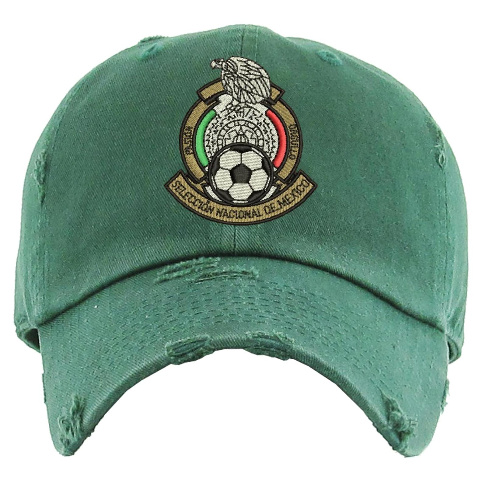 Gorra de Papá Bordada México Ajustable Verde Cazador