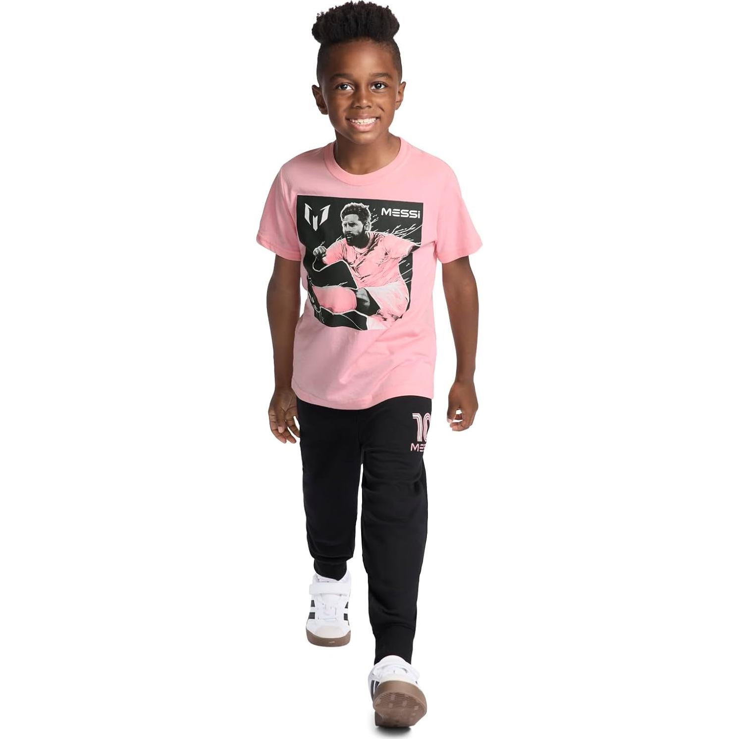 Camiseta de Manga Corta Messi para Niños Talla 7 Rosa Caramelo