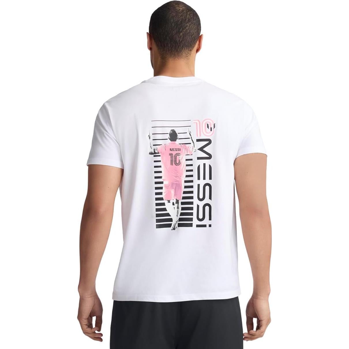 Camiseta Gráfica de Hombre Messi - Algodón, Talla G, Blanca