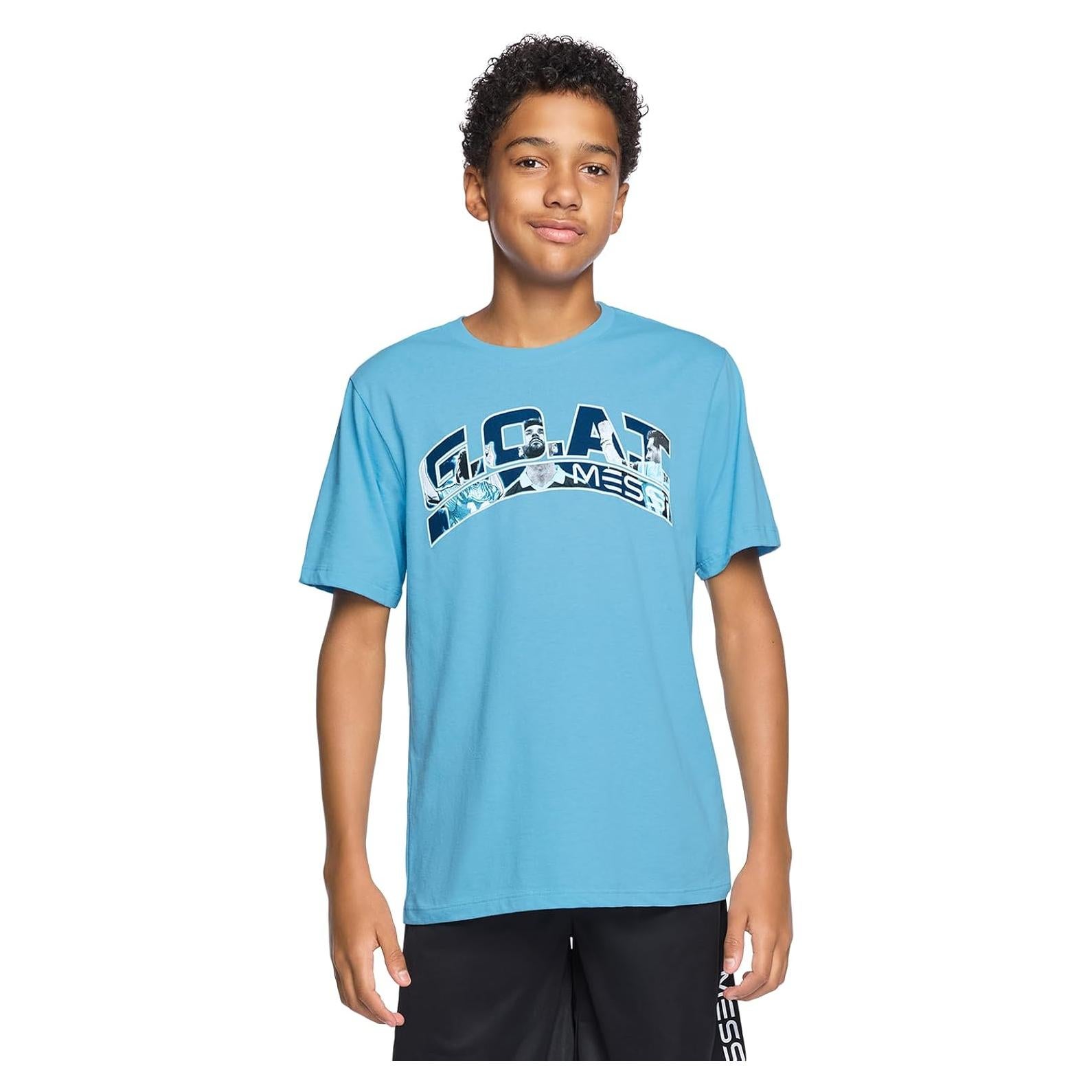 Camiseta de Manga Corta Messi para Niños Azul 14-16