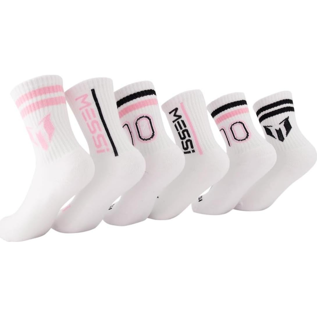 Calcetines de Messi para Niñas - Paquete de 6, Suaves y Cómodos