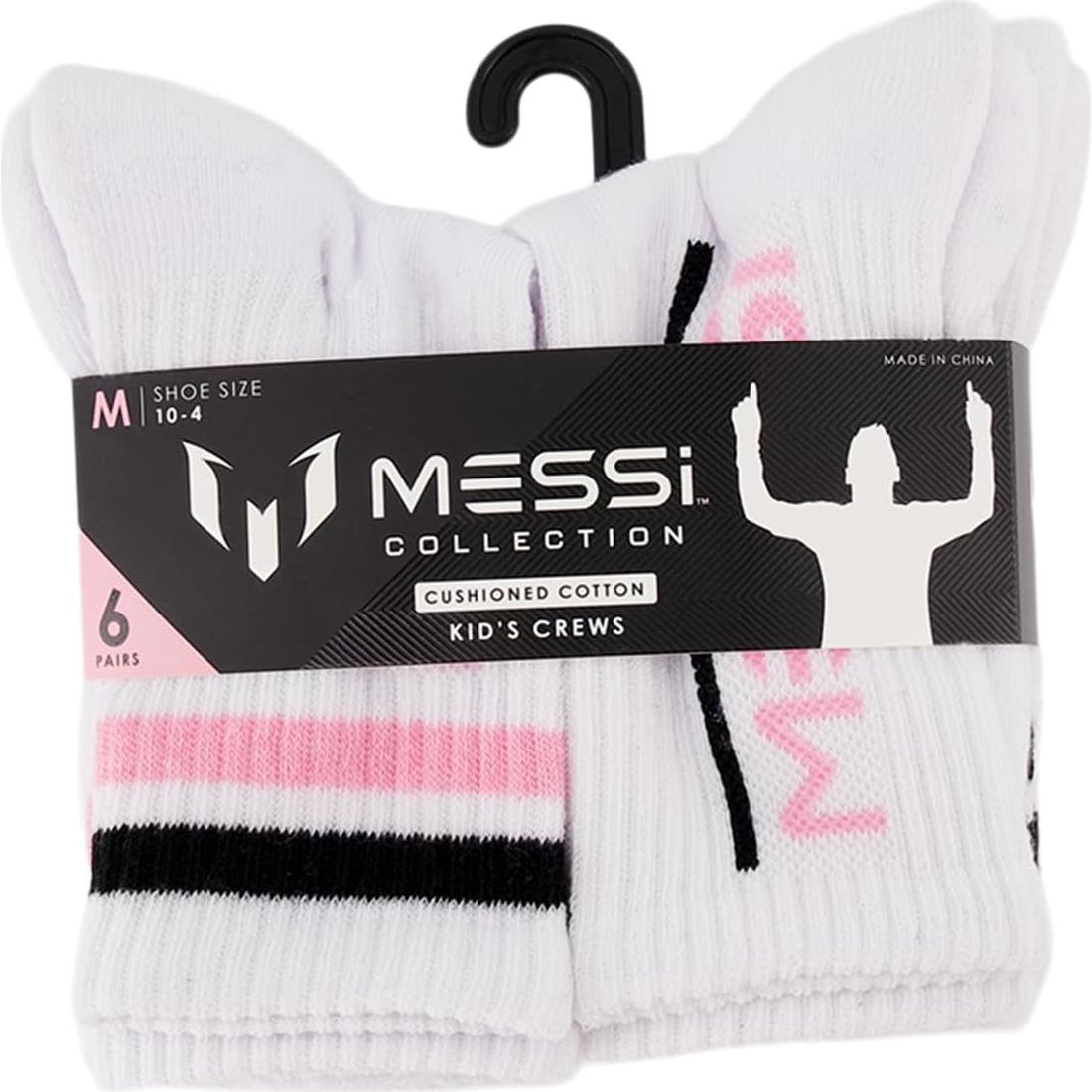 Calcetines de Messi para Niñas - Paquete de 6, Suaves y Cómodos