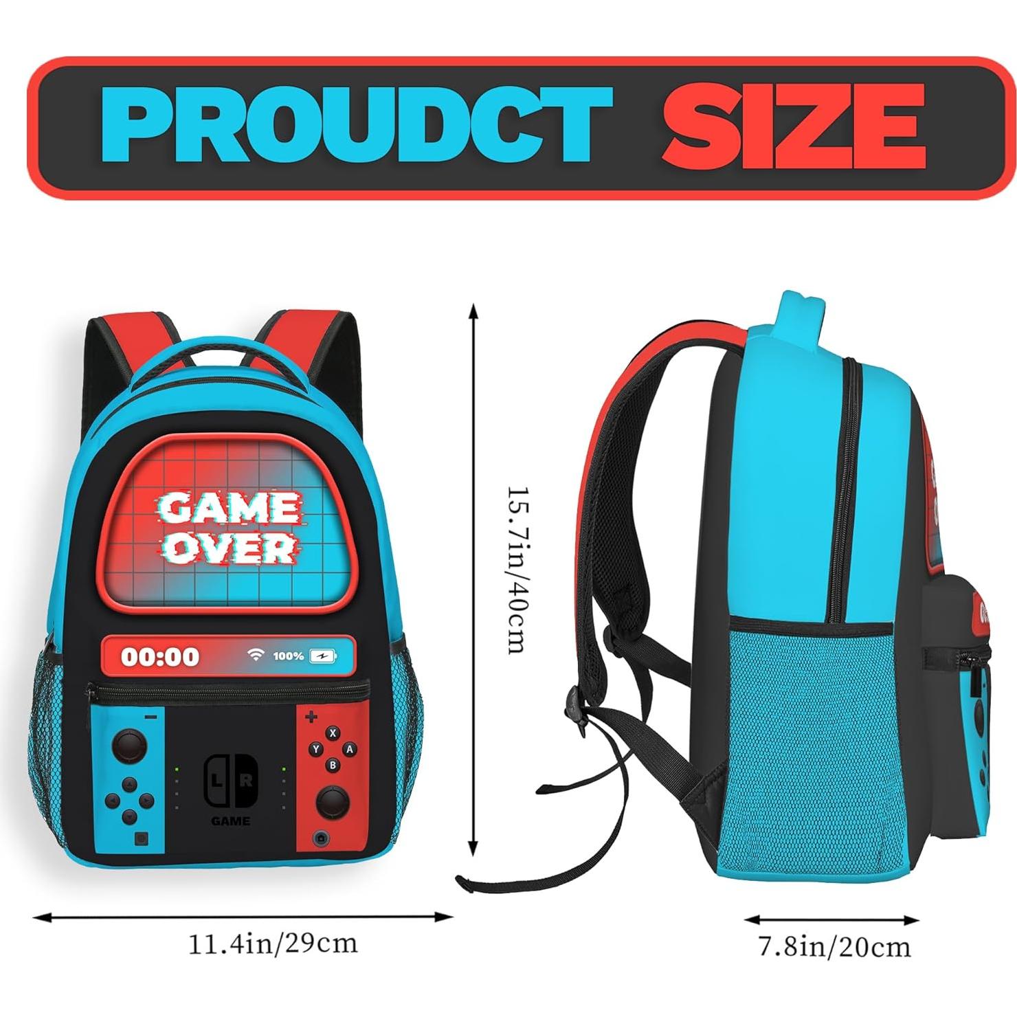 Mochila Escolar Gamer YOZIRIBO 29x20x40cm Resistente Agua