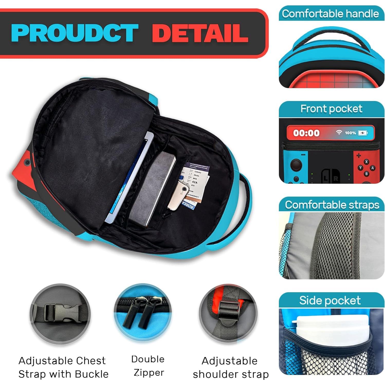 Mochila Escolar Gamer YOZIRIBO 29x20x40cm Resistente Agua