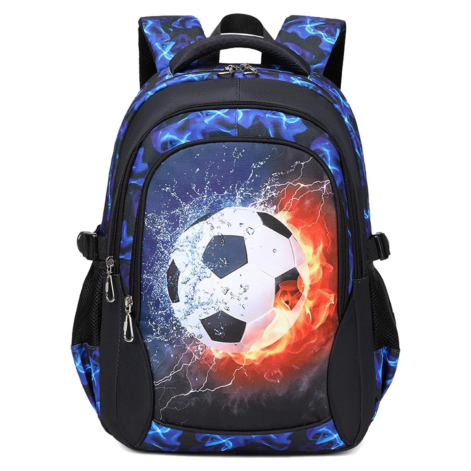 Mochila Escolar Jumpopack Azul Fútbol Niños 25L 39.9x30x15.7cm