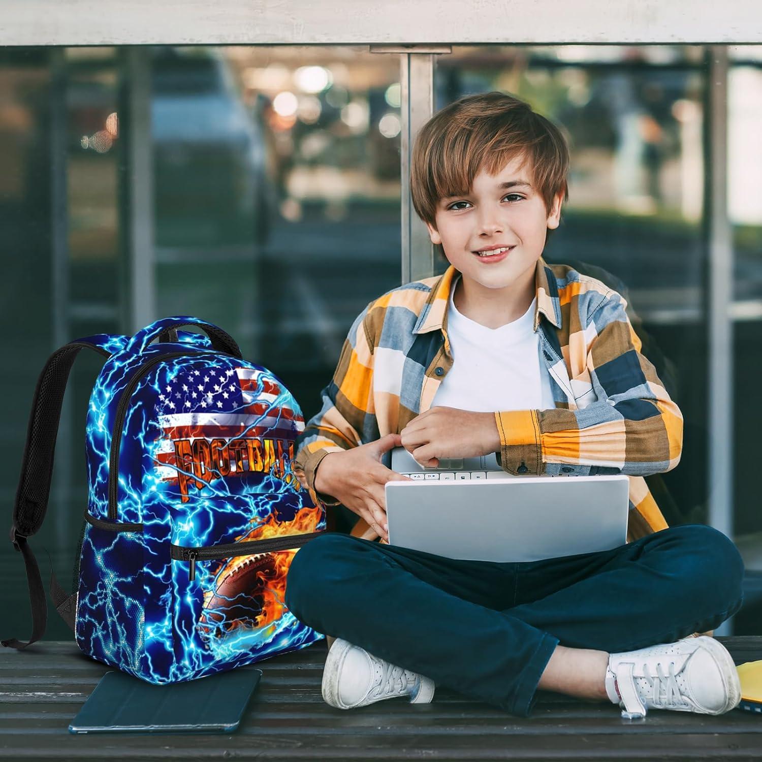 Mochila Escolar de Fútbol Americano para Niños 29x20x40 cm