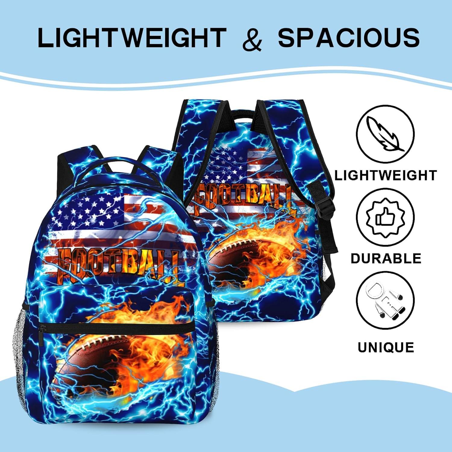 Mochila Escolar de Fútbol Americano para Niños 29x20x40 cm