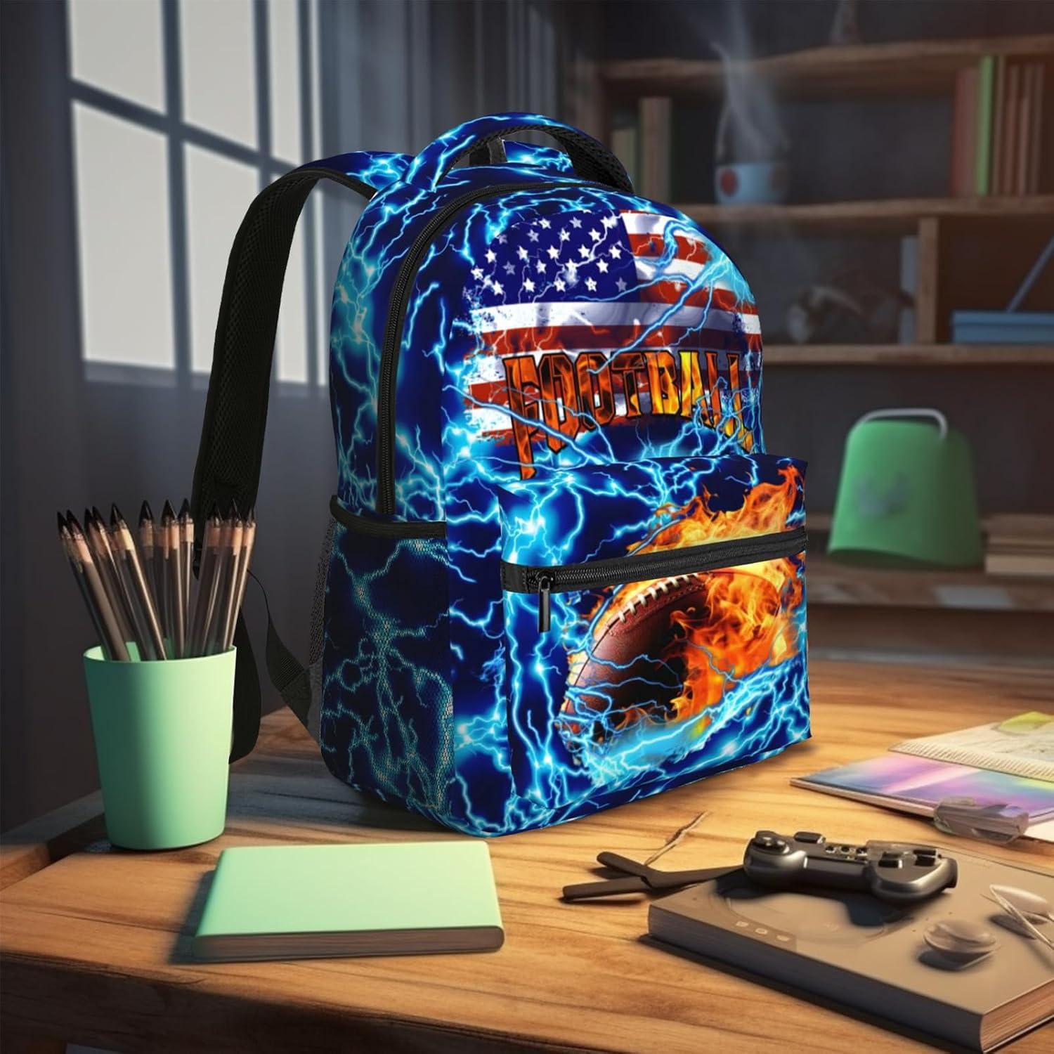 Mochila Escolar de Fútbol Americano para Niños 29x20x40 cm