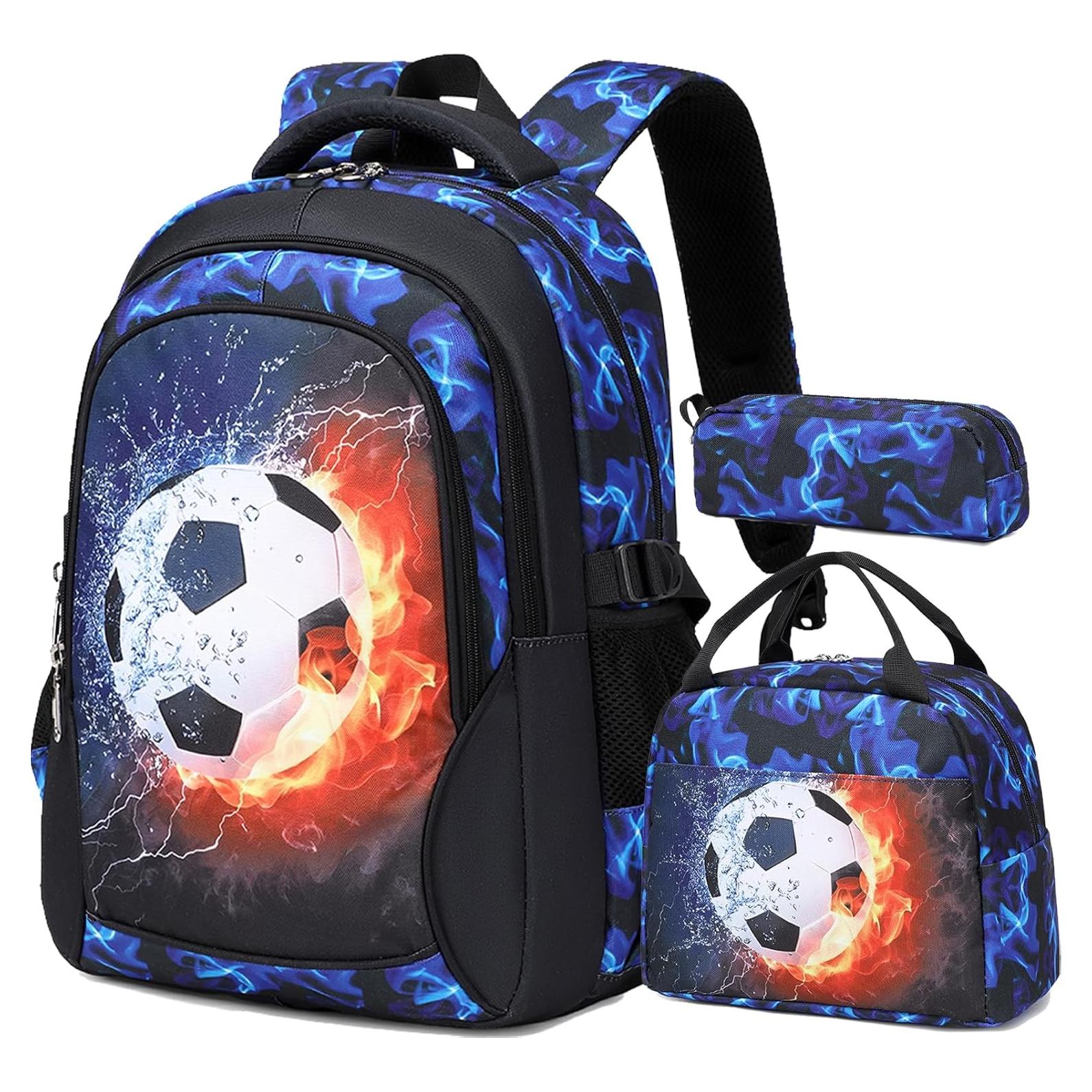 Mochila Escolar Jumpopack Niños Fútbol 40x30x16cm con Almuerzo