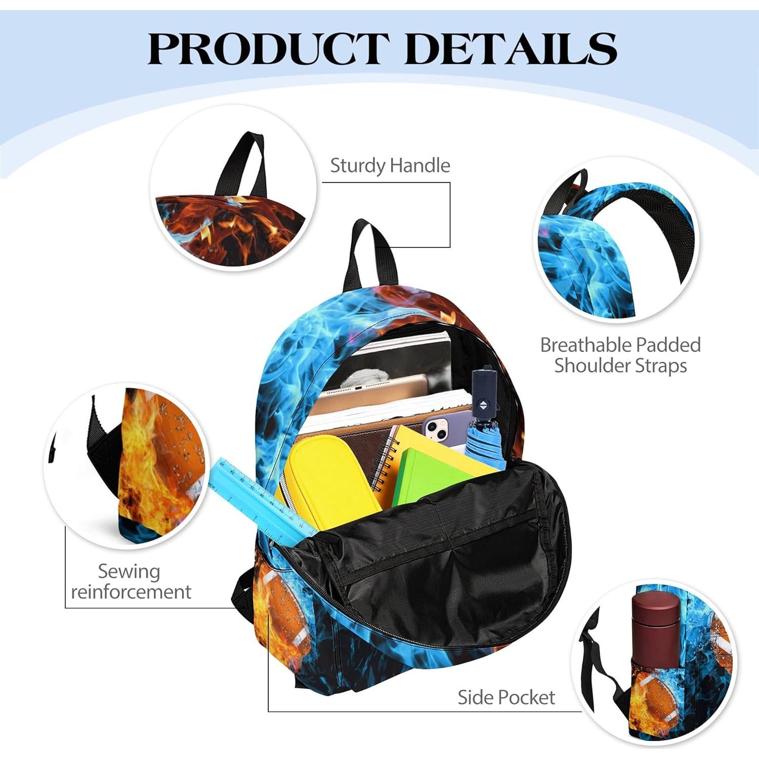 Conjunto de Mochila Escolar 3 Piezas Okentiso Fútbol 17"