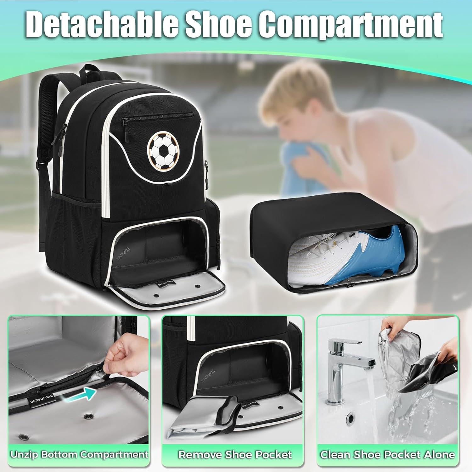 Mochila de Fútbol YOREPEK 28L con Compartimento para Laptop 15.6"