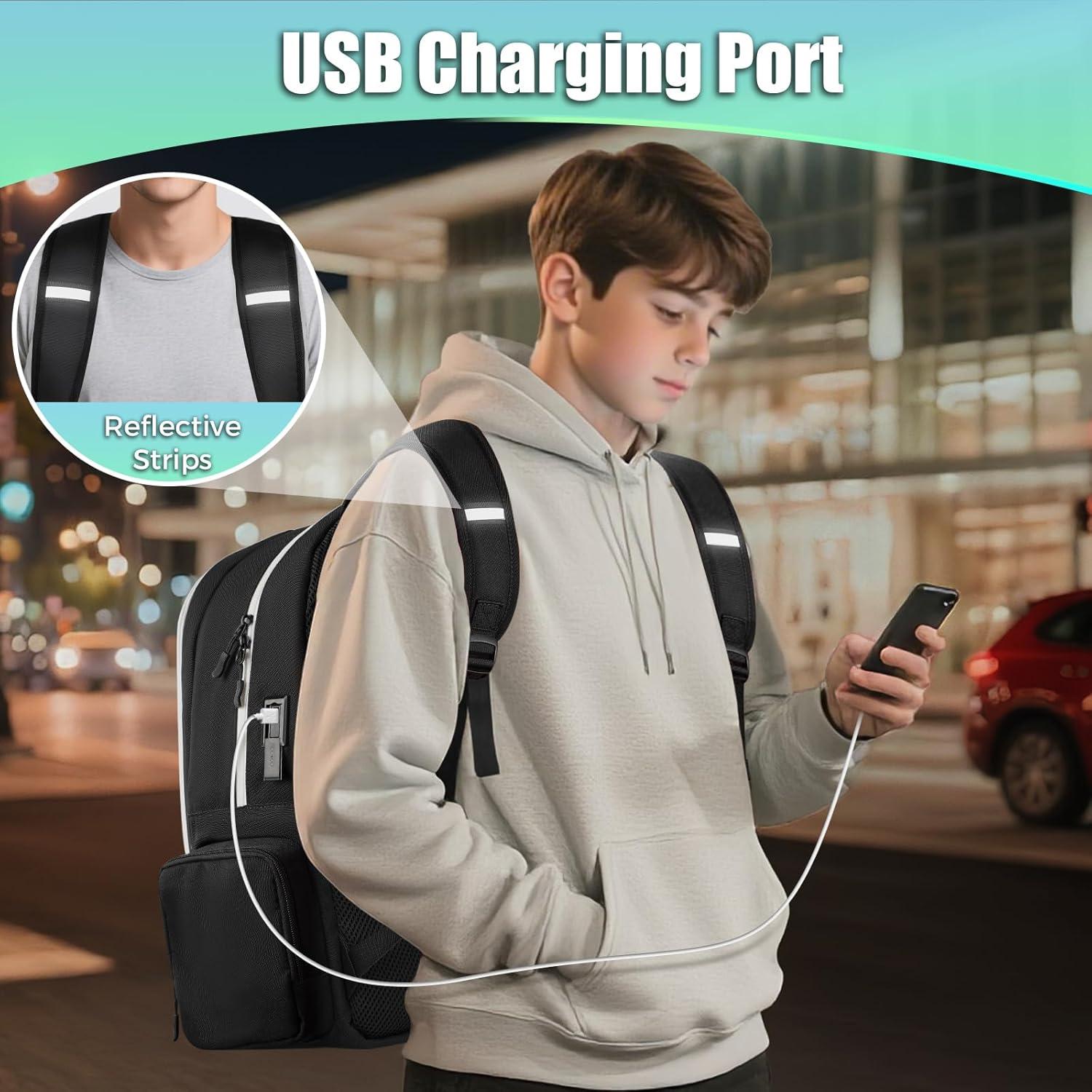 Mochila de Fútbol YOREPEK 28L con Compartimento para Laptop 15.6"