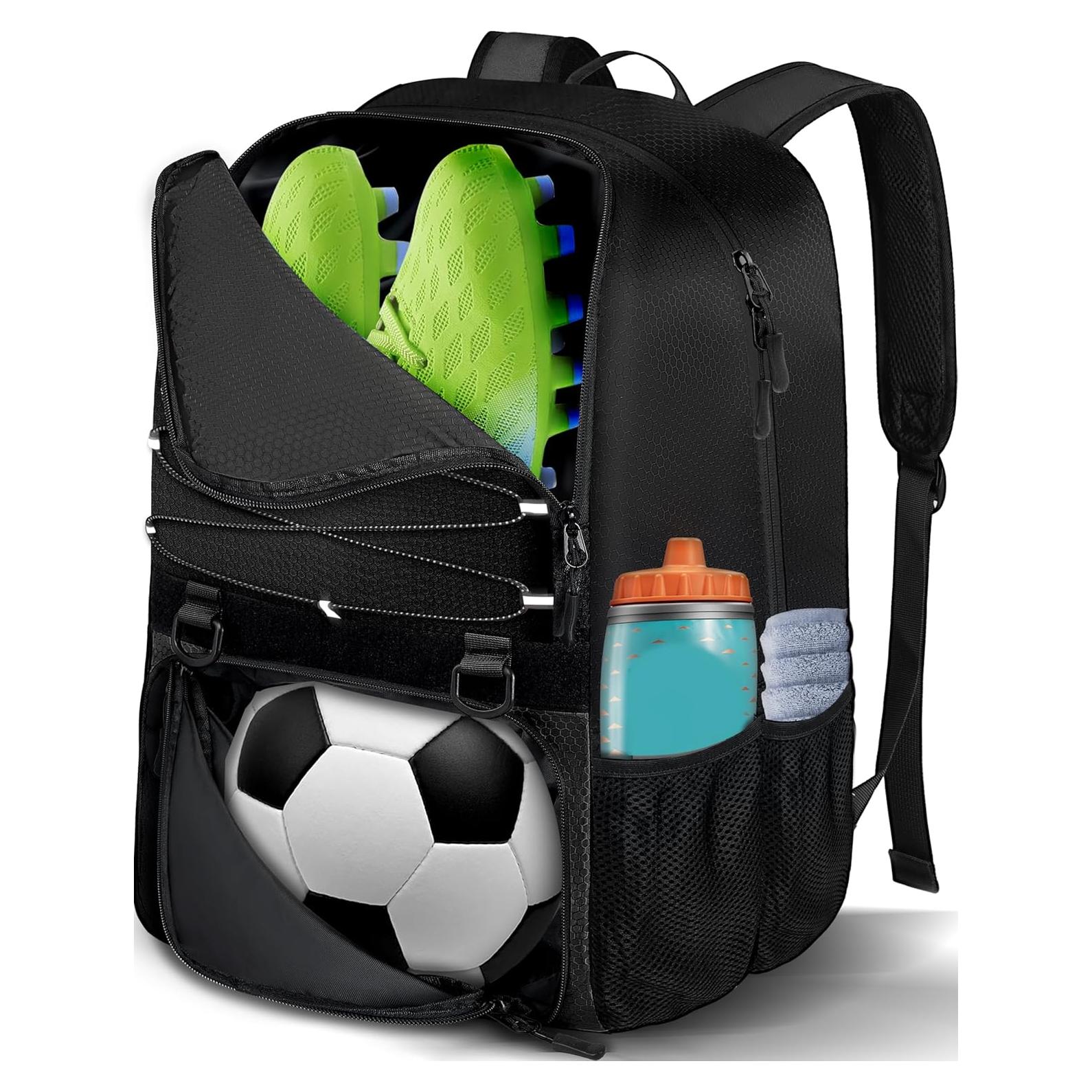 Mochila de Fútbol LOINTET Sp2005black, 11 Compartimentos, Negra