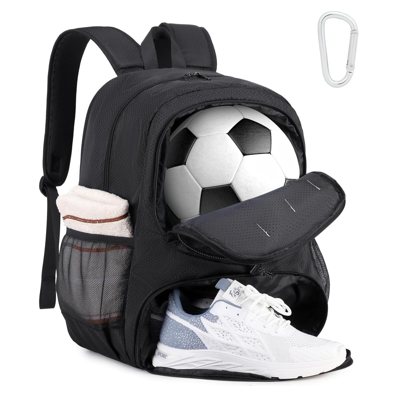 Mochila de Fútbol MUSEVOS Ms-1226-BK 32L Negra con Compartimentos
