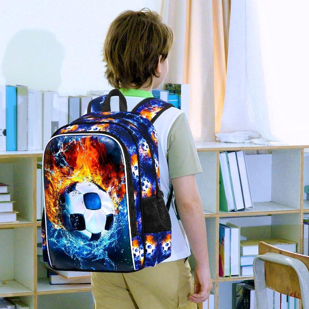 Mochila Escolar 3 en 1 FTJCF Fútbol Niños Azul 43.2x30.5x16.5cm