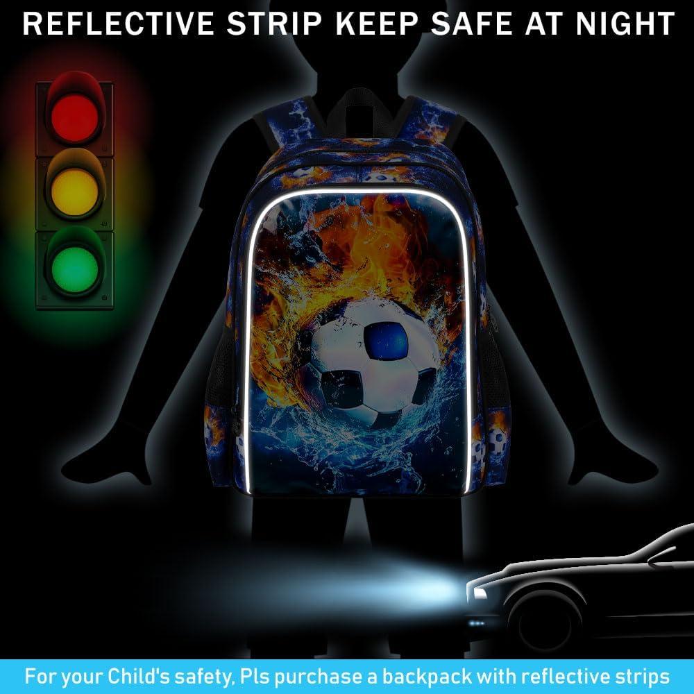 Mochila Escolar 3 en 1 FTJCF Fútbol Niños Azul 43.2x30.5x16.5cm