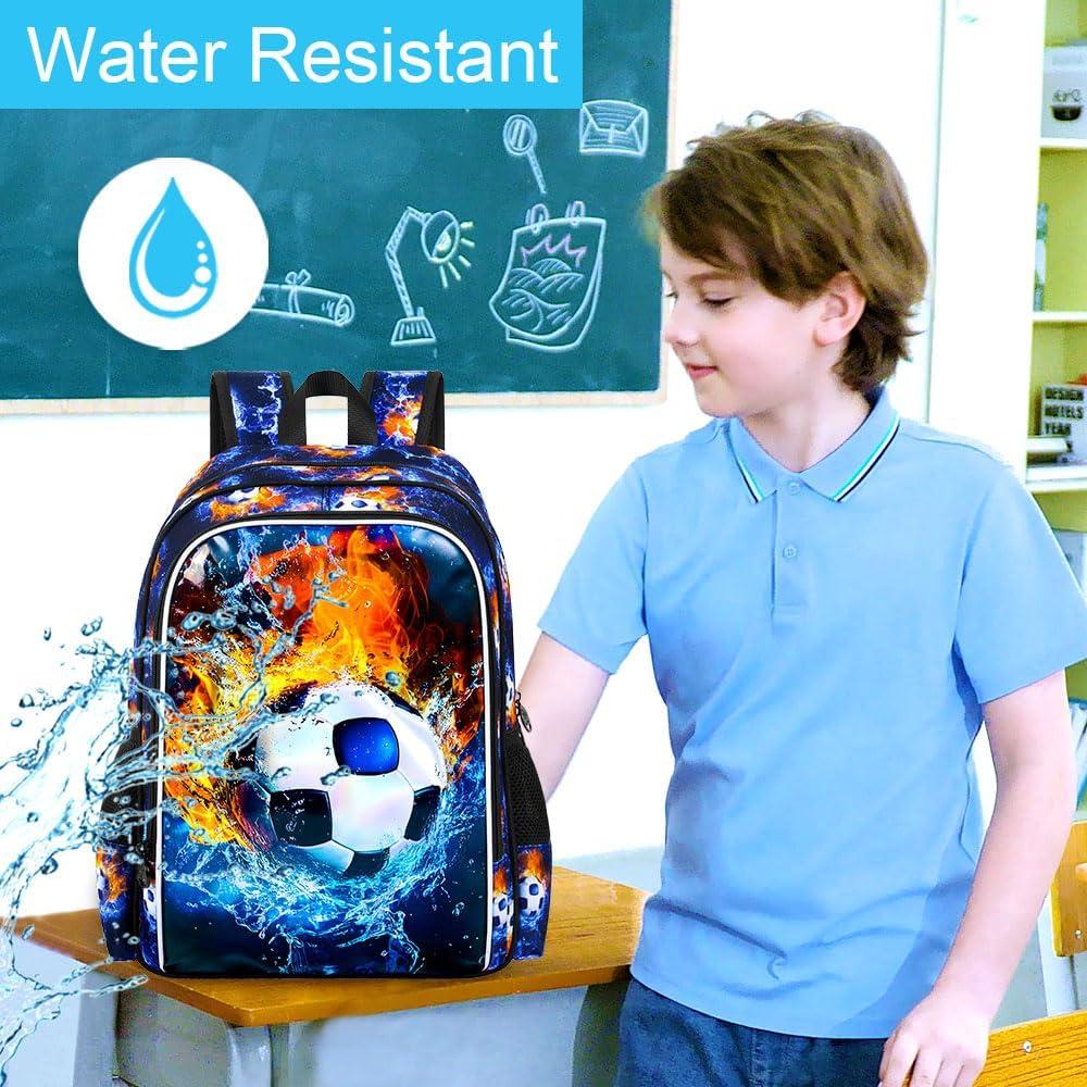 Mochila Escolar 3 en 1 FTJCF Fútbol Niños Azul 43.2x30.5x16.5cm