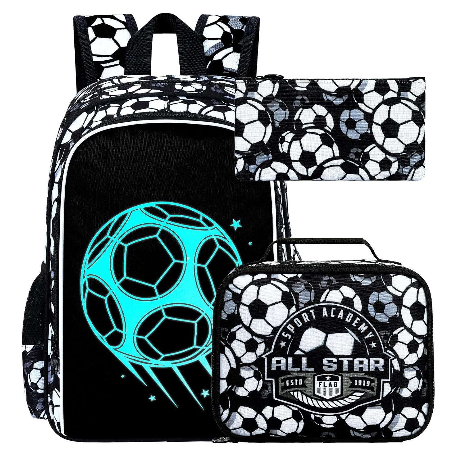 Set de Mochilas Escolares ZLYERT 3 en 1 para Niños - Fútbol
