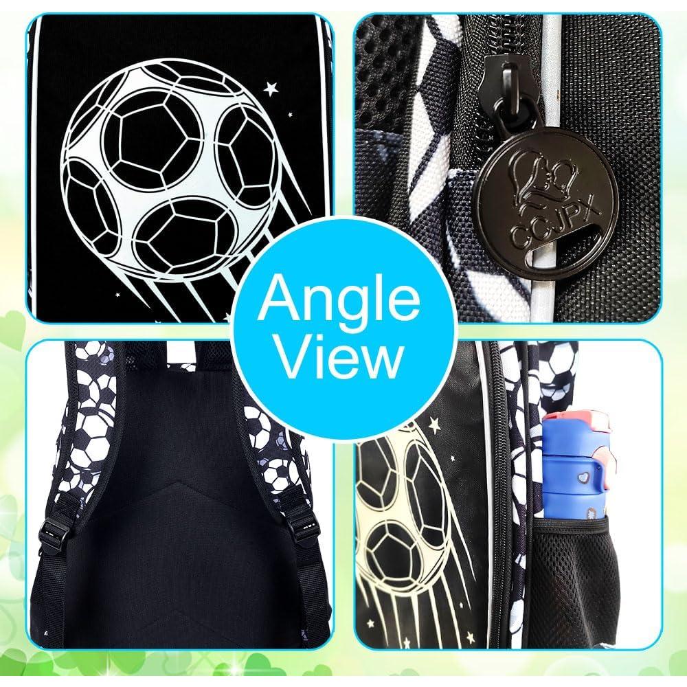 Set de Mochilas Escolares ZLYERT 3 en 1 para Niños - Fútbol