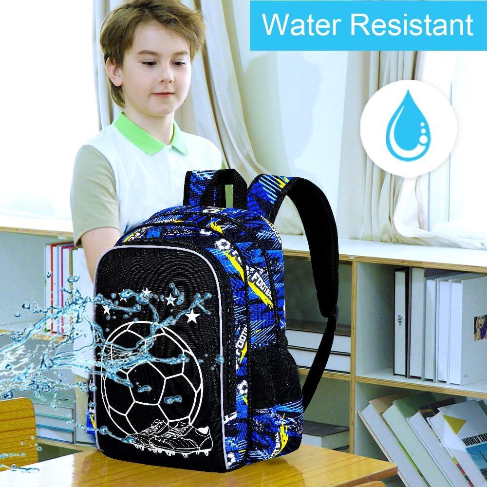 Mochila Escolar 3 en 1 KLFVB Fútbol Luminiscente 43 cm