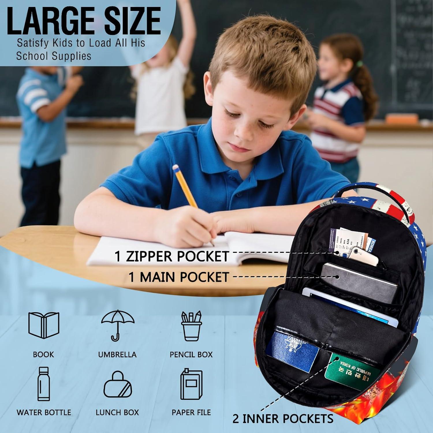 Mochila Escolar para Niños Euvazeni Fútbol Americano 40x20x29cm