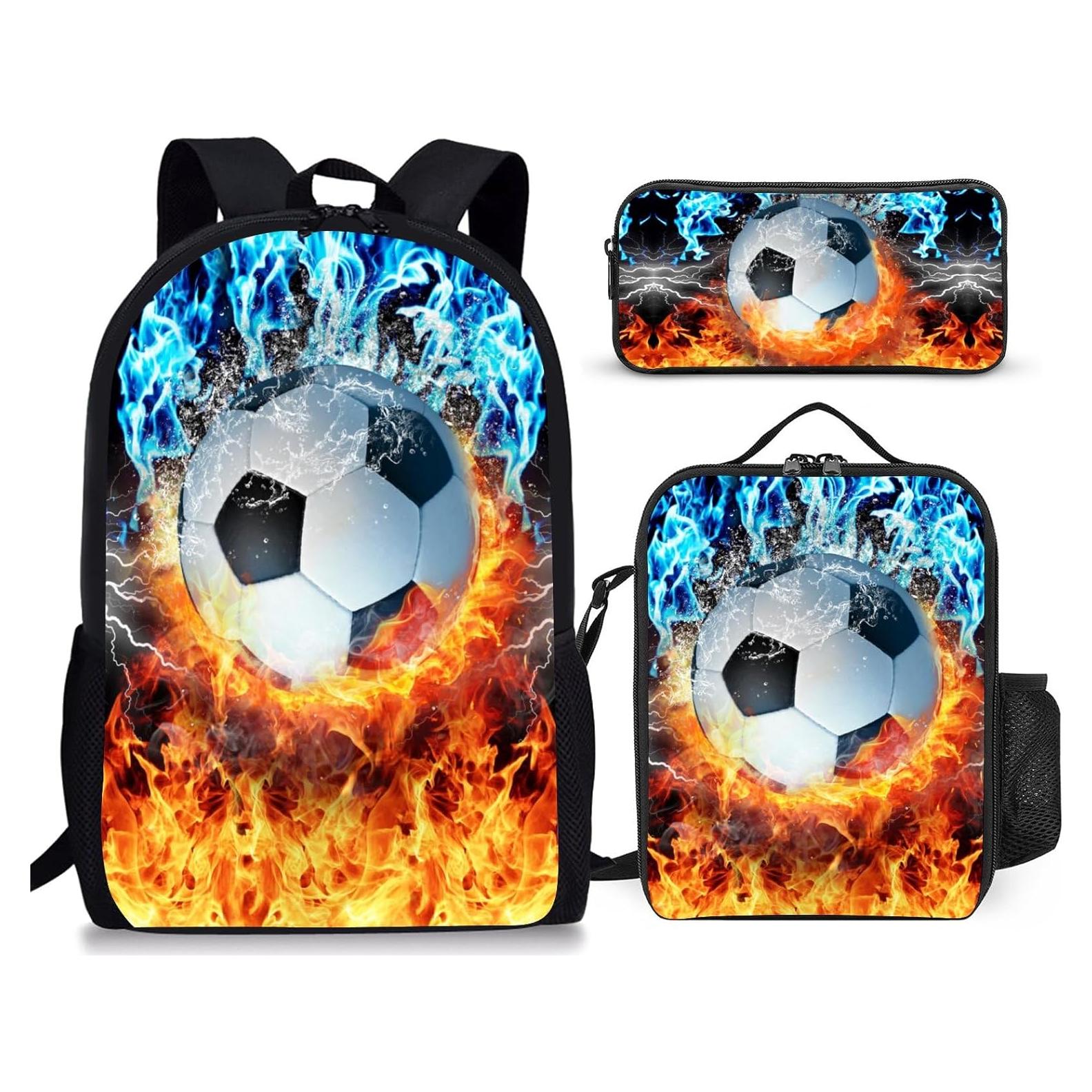 Juego de mochila de fútbol 3 piezas para niños - 43 cm