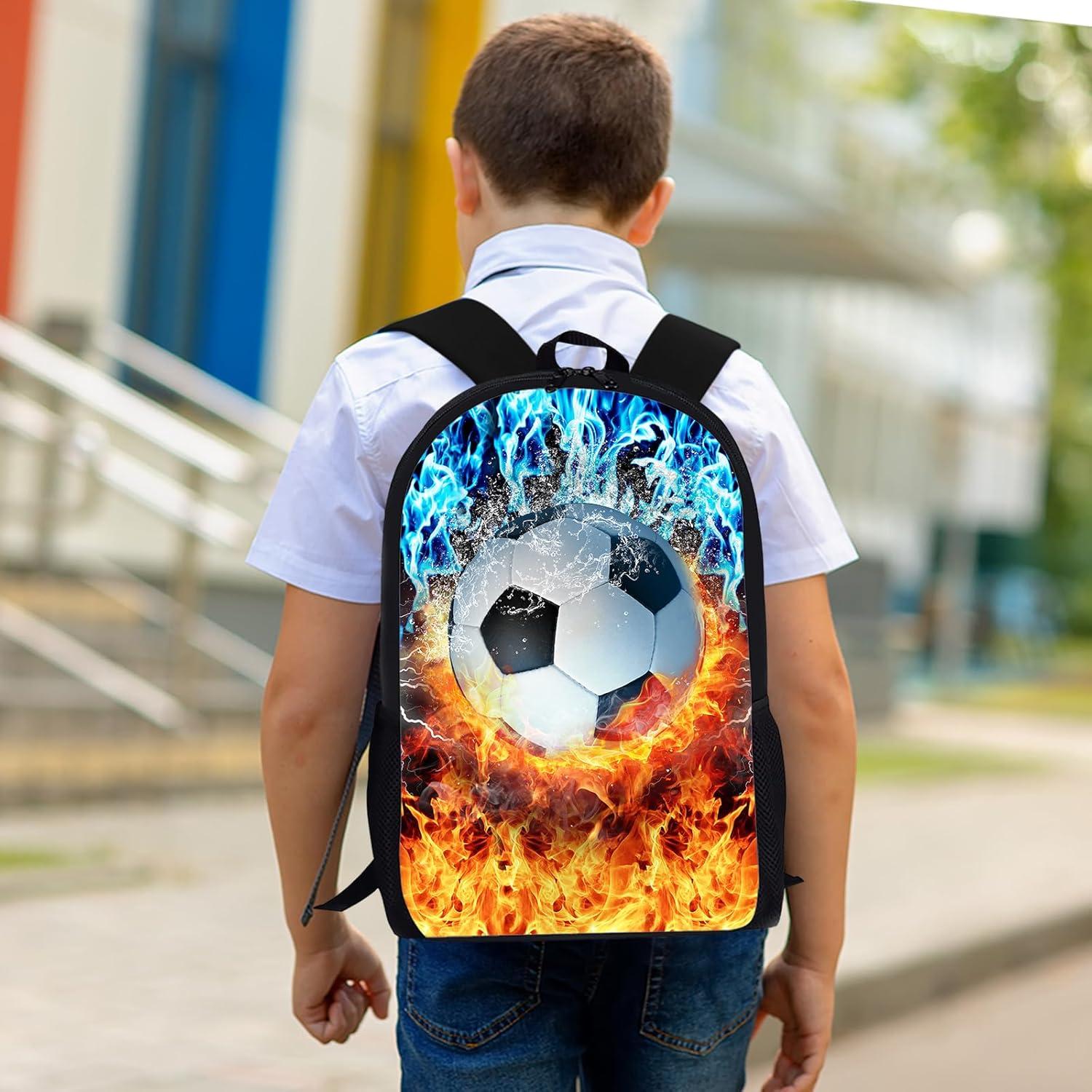 Juego de mochila de fútbol 3 piezas para niños - 43 cm