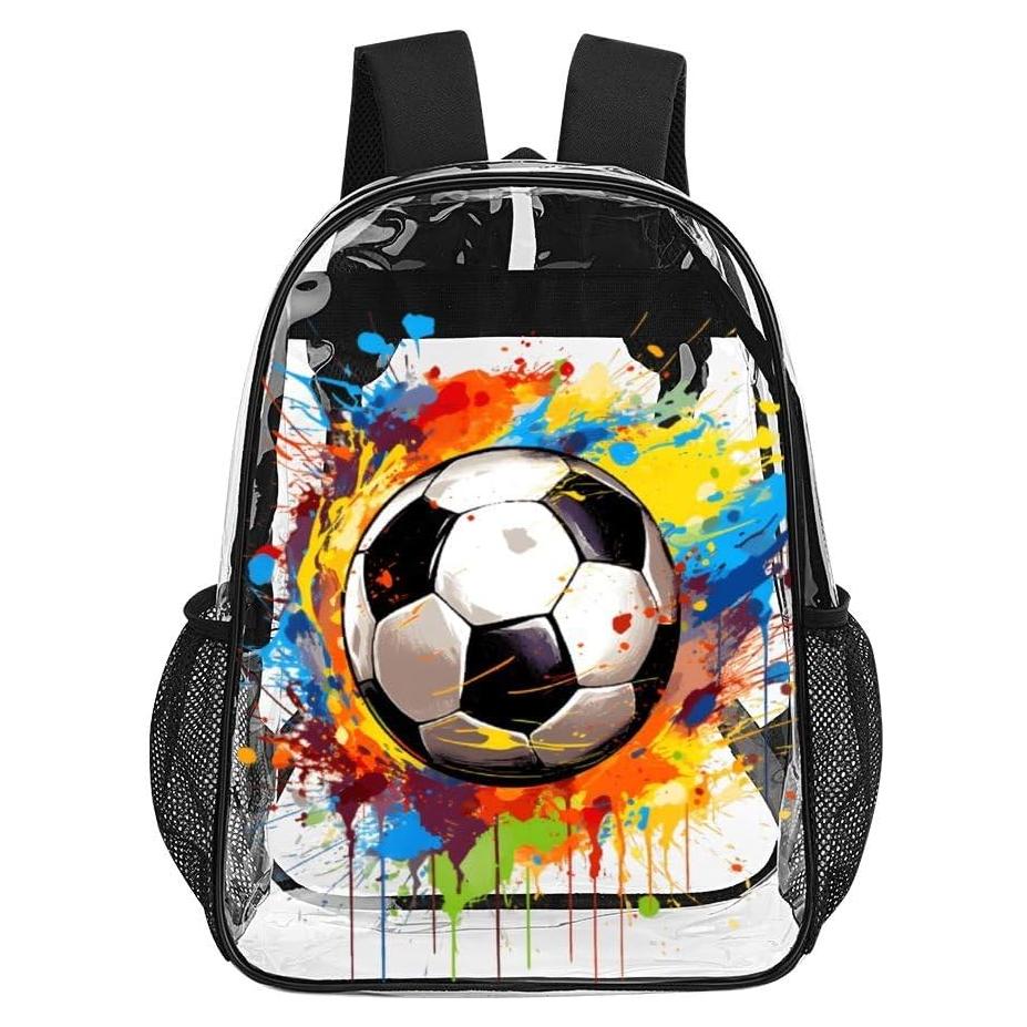 Mochila Transparente de Fútbol PVC Resistente 43x33x13cm