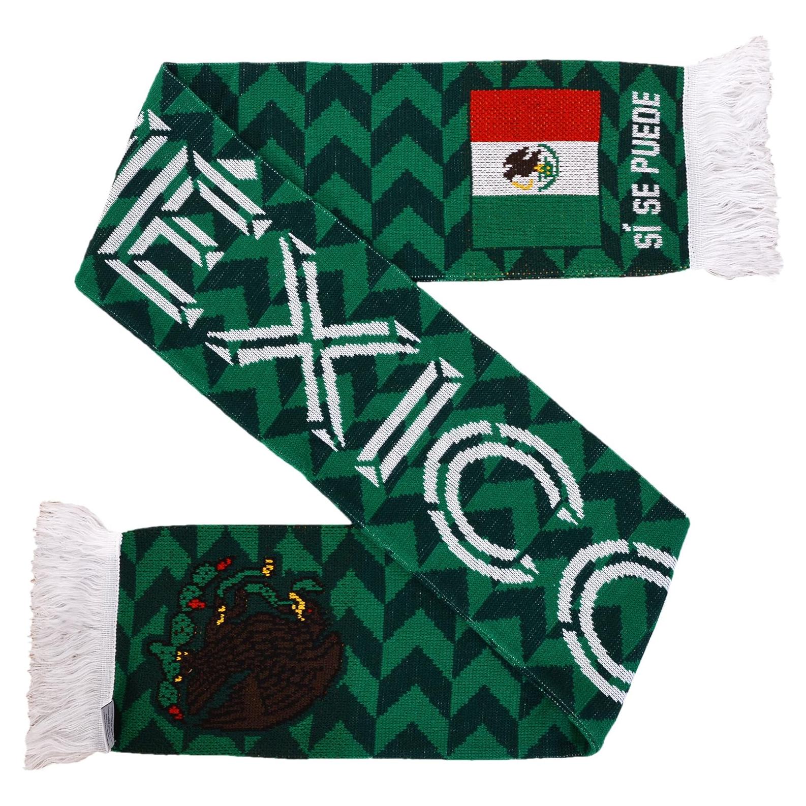 Bufanda de Fútbol México Euroscarves Doble Cara 145x18 cm