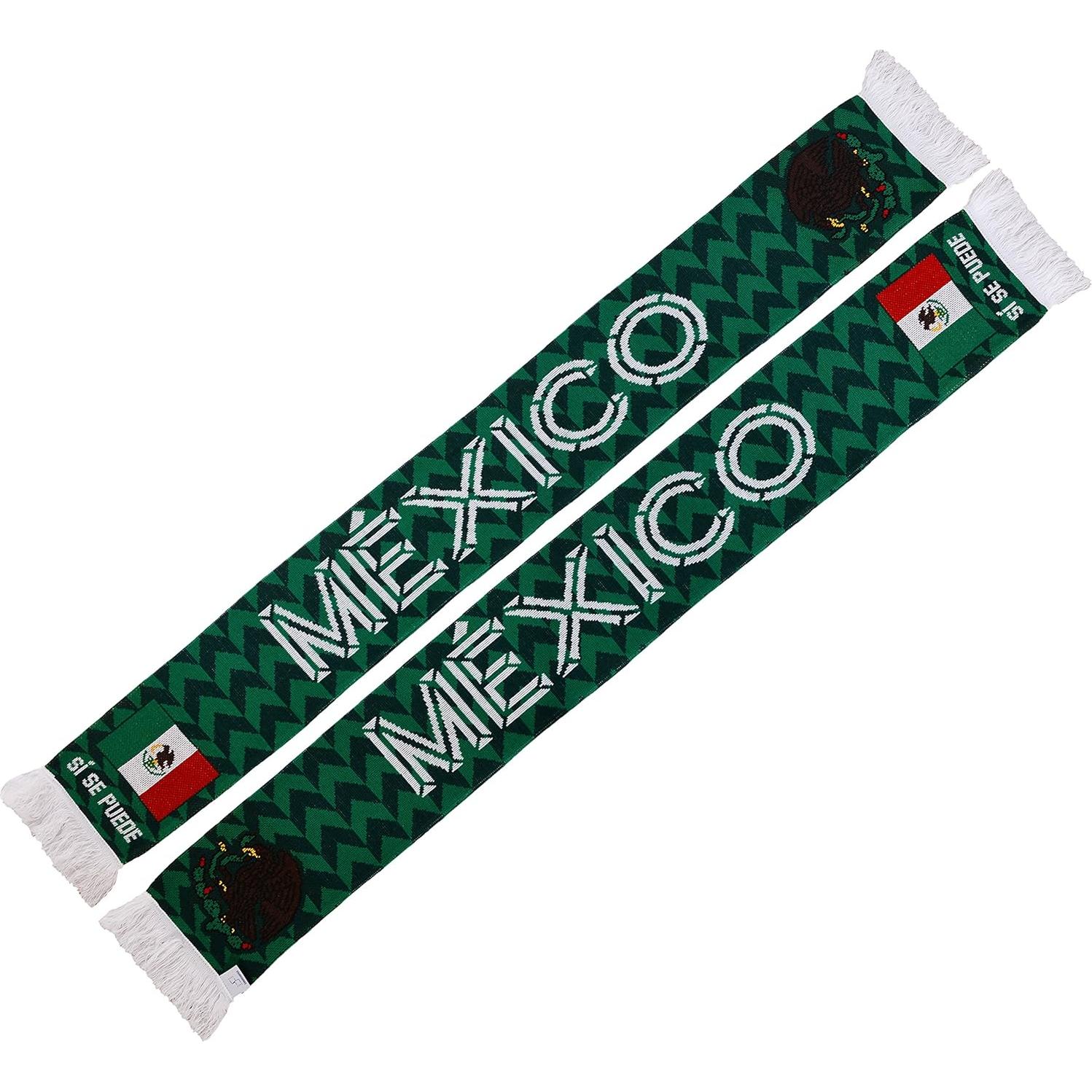 Bufanda de Fútbol México Euroscarves Doble Cara 145x18 cm