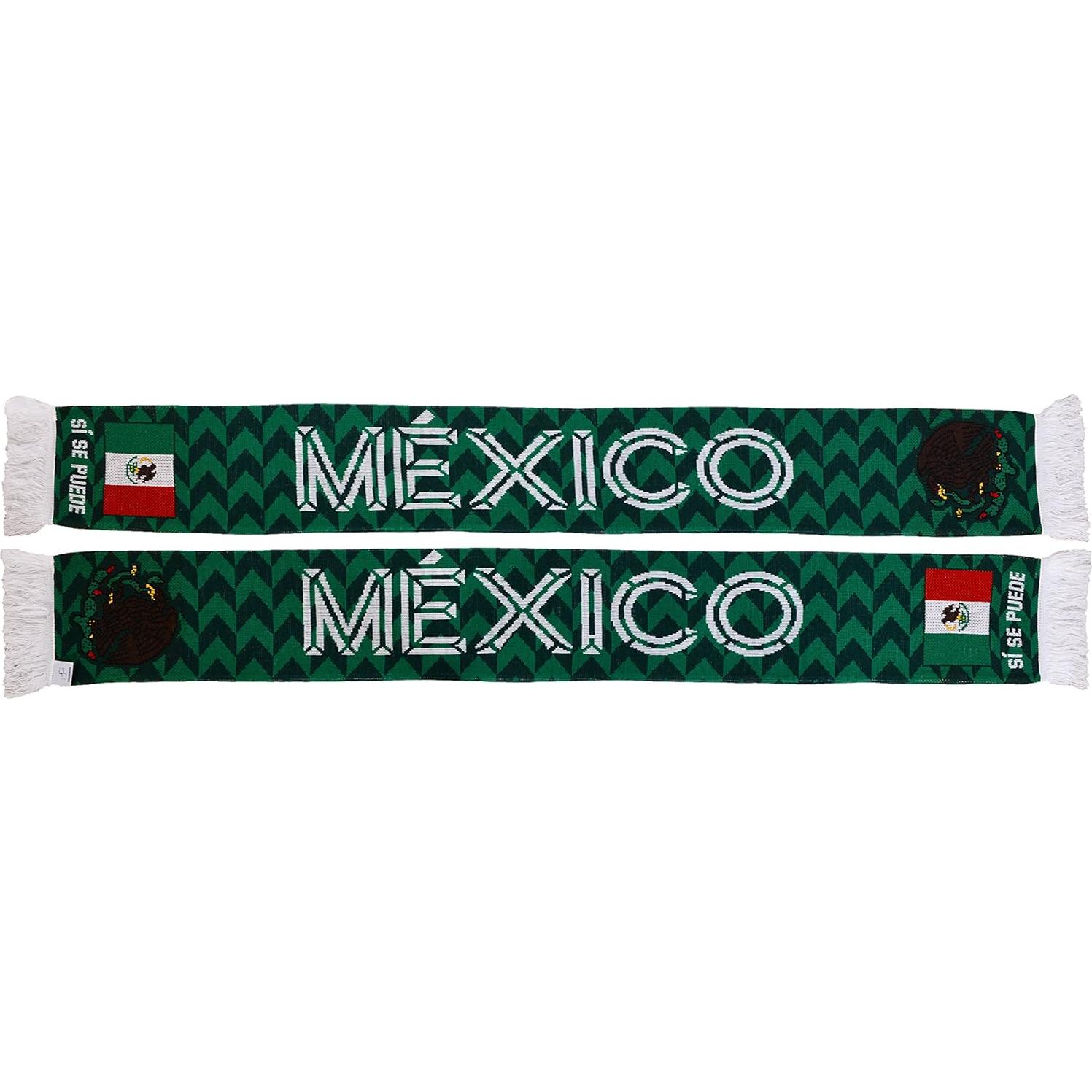 Bufanda de Fútbol México Euroscarves Doble Cara 145x18 cm