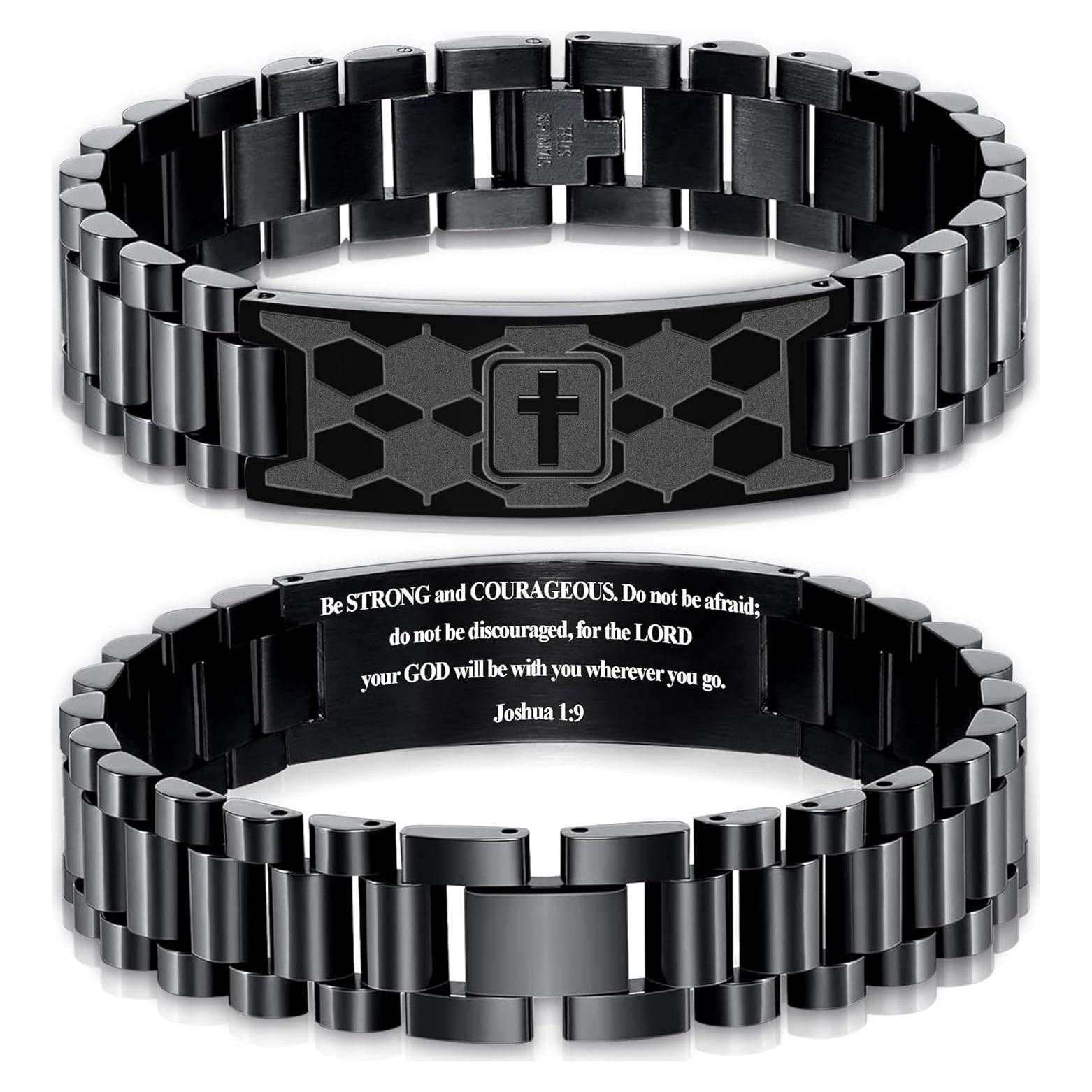 Pulsera de Fútbol Cristiana Ajustable Acero Inoxidable 21cm