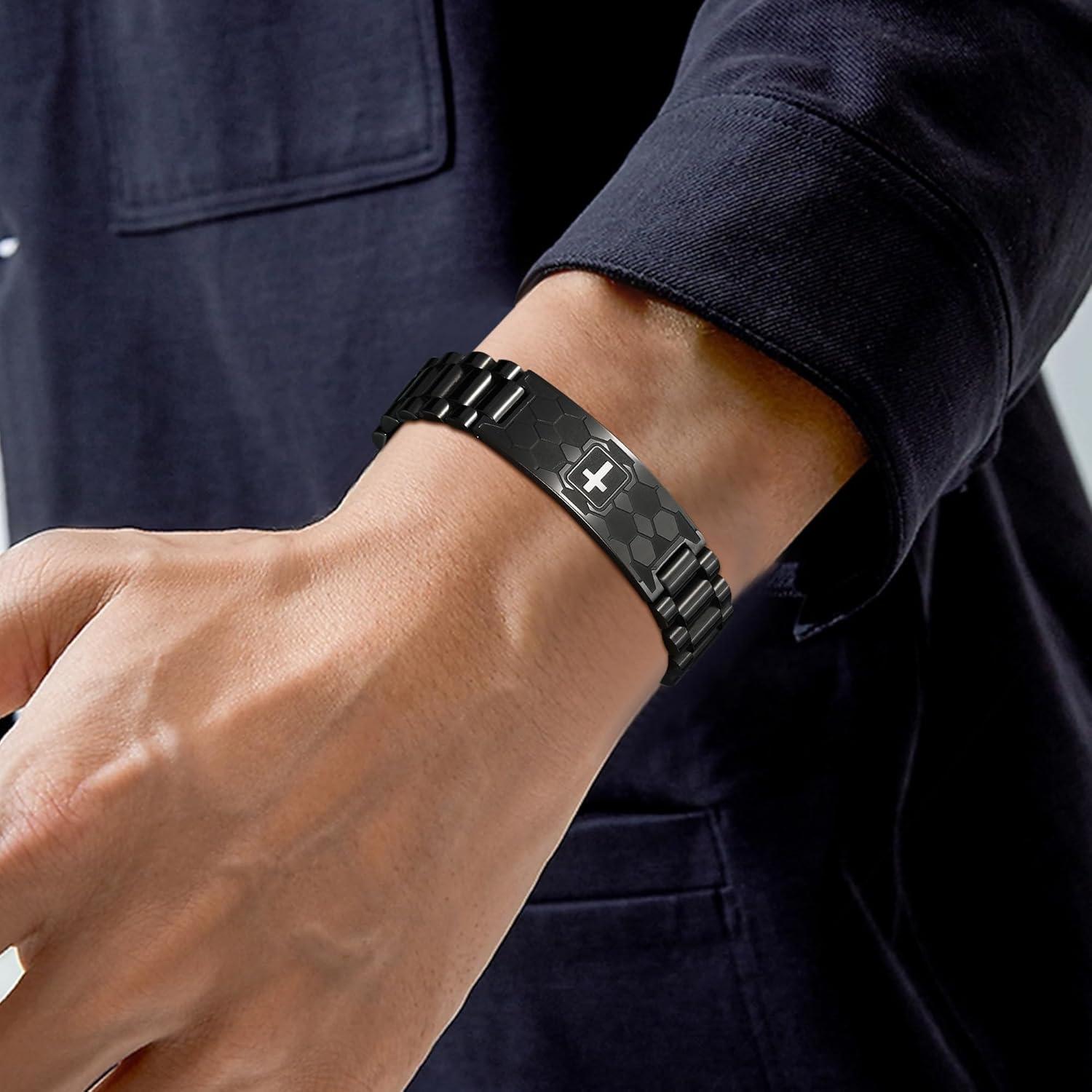 Pulsera de Fútbol Cristiana Ajustable Acero Inoxidable 21cm