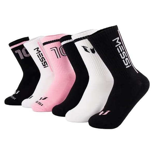 Calcetines No-Show Messi para Niñas - Paquete de 6 Suaves