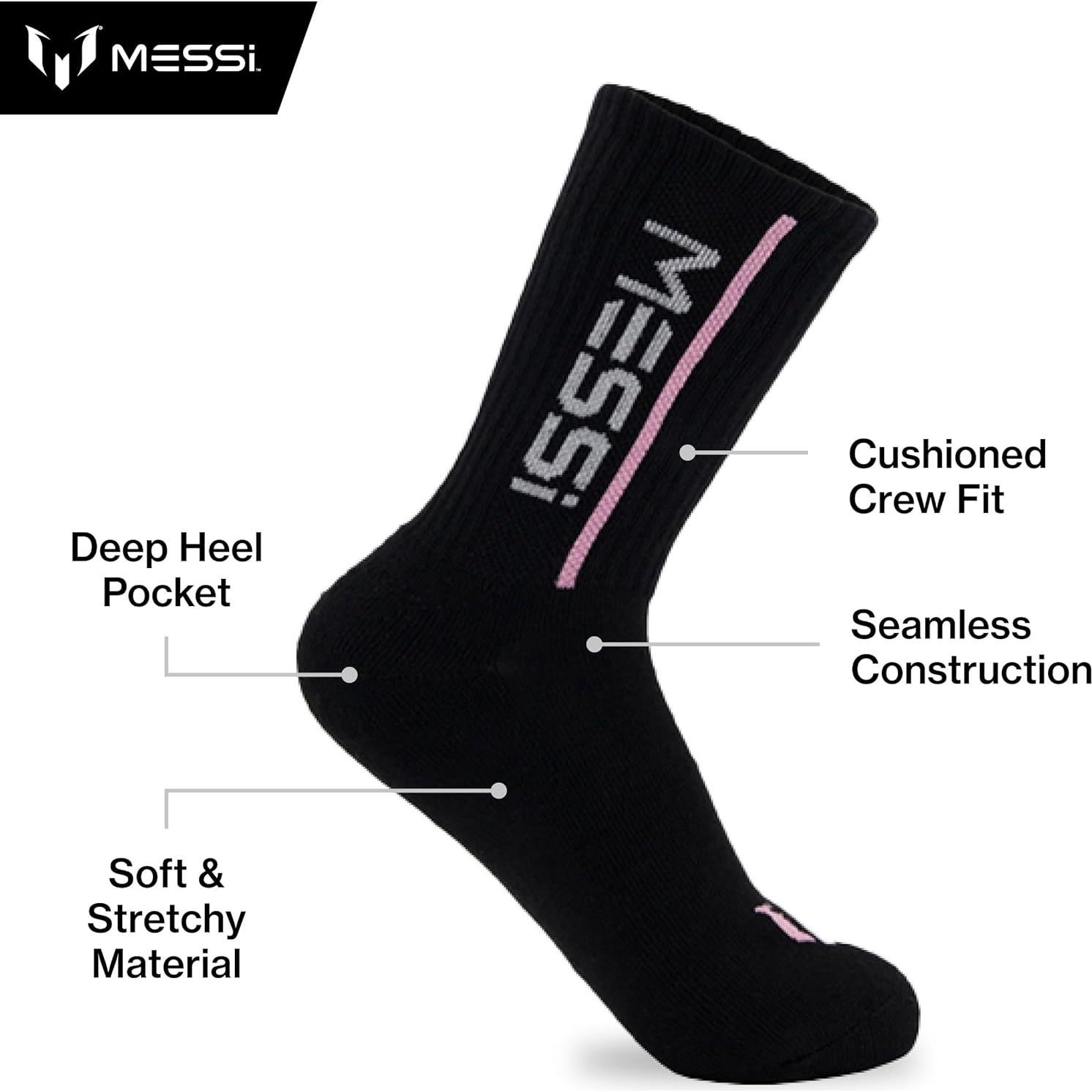 Calcetines No-Show Messi para Niñas - Paquete de 6 Suaves