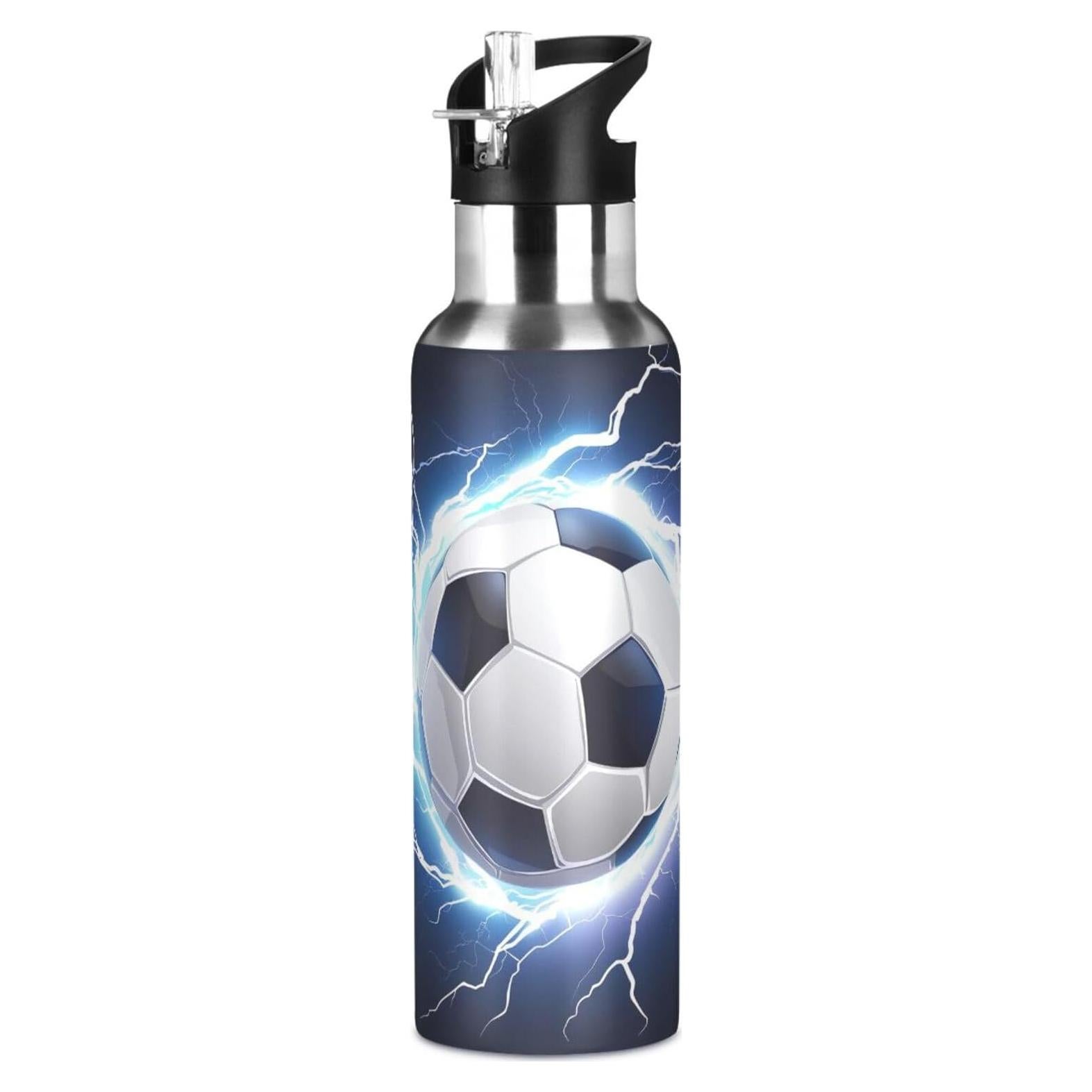 Botella de Agua Aislada WEVIBOFU 600 ml con Tapa de Pajita